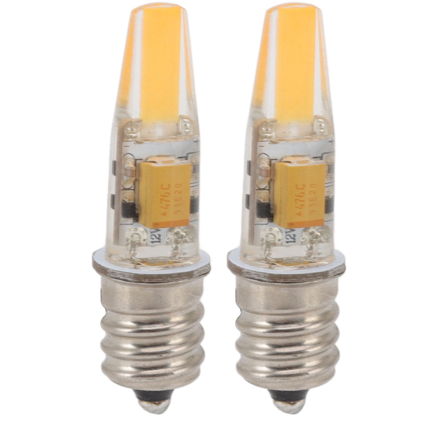 2pcs 2W 12V E12 LED Bulb Energy Saving Power Saving Candelabra Bulb Warm Light Light Bulb