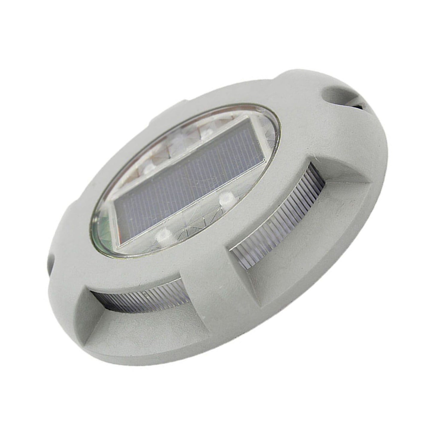 Solar Step Light IP65 Waterproof Round Aluminum Alloy Outdoor LED Stair Lamp for Deck Courtyard Pathway Warm Color
