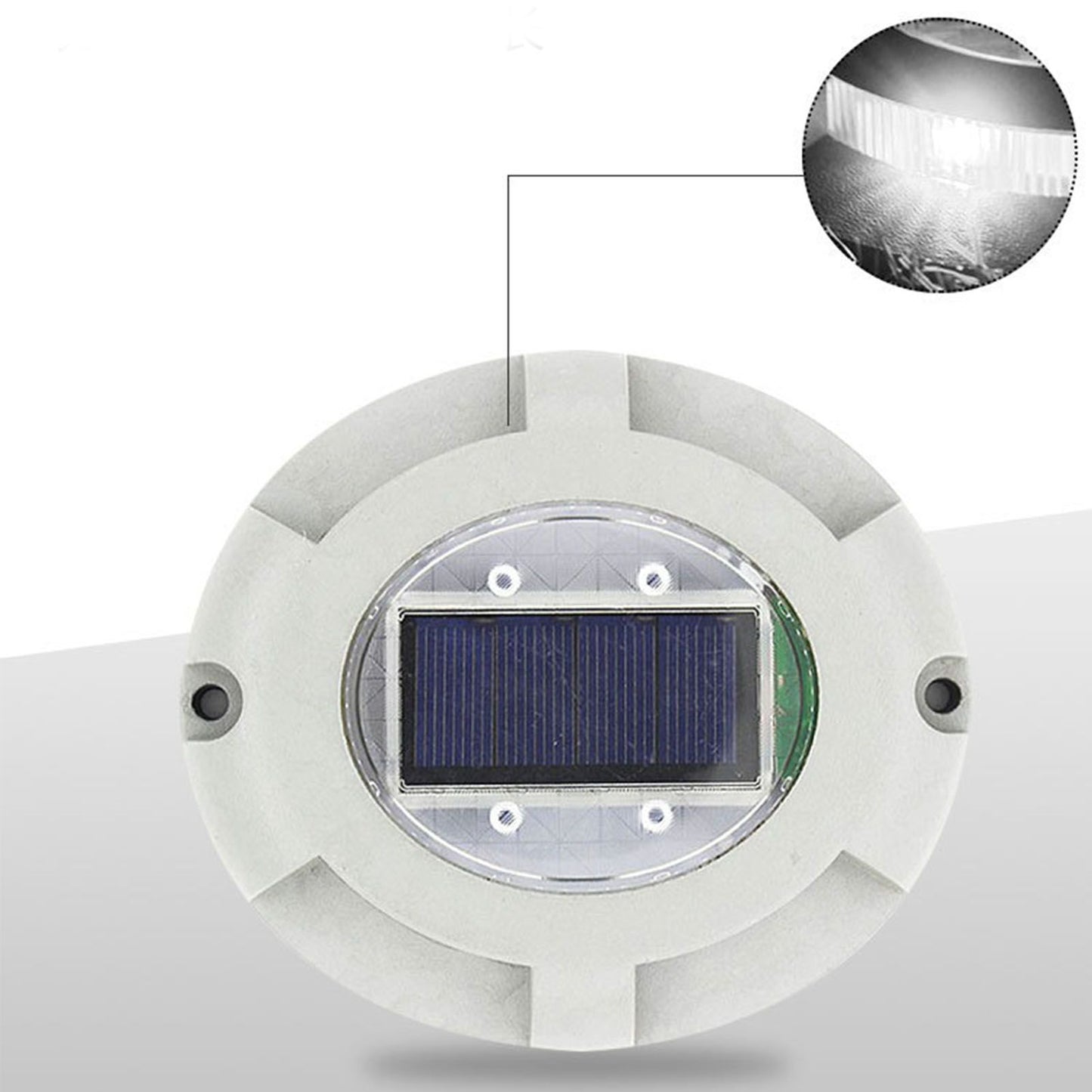 Solar Step Light IP65 Waterproof Round Aluminum Alloy Outdoor LED Stair Lamp for Deck Courtyard Pathway Warm Color
