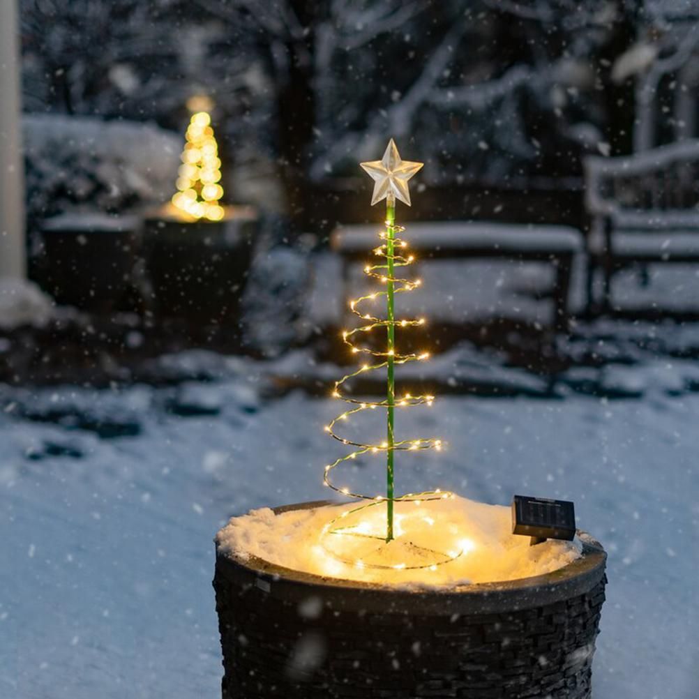 LED Christmas Tree Lights Christmas Tree Spiral String Lamps Xmas Decoration for Garden and Lawn