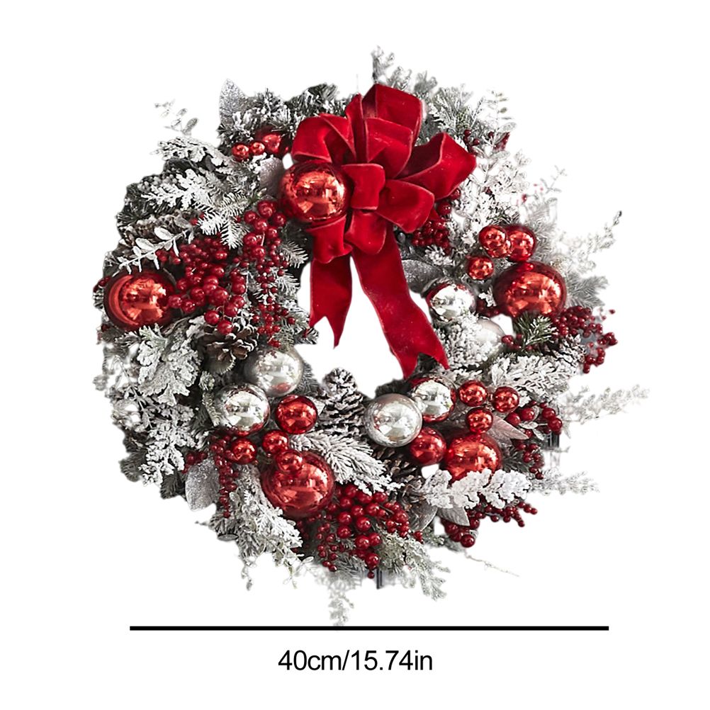 40cm Christmas Wreath Xmas Door Oranments Merry Christmas Decor For Home 2021 Happy New Year Hanging Pendants