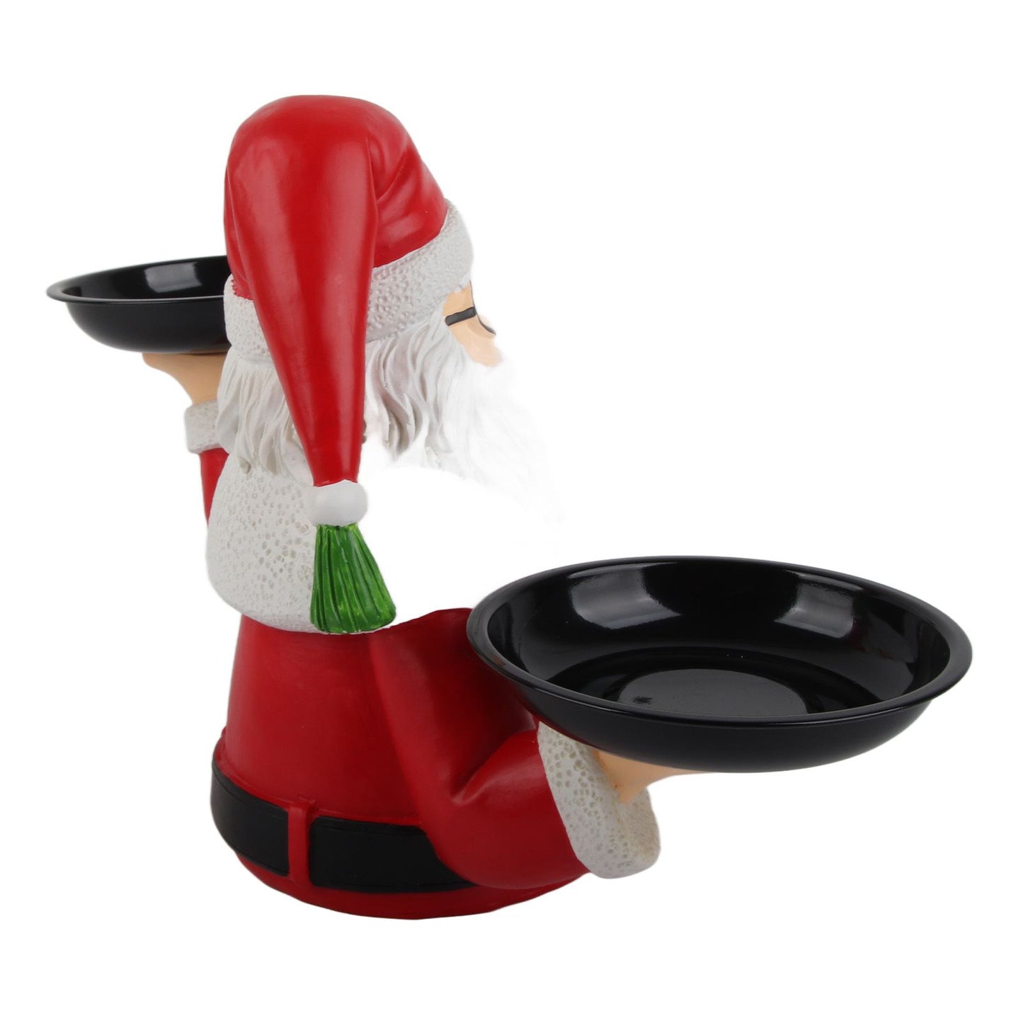 Christmas Snowman Treats Holder Santa Holding Tray Fruit Bowl Rack Resin Home Party Food Snack Storage Rack
