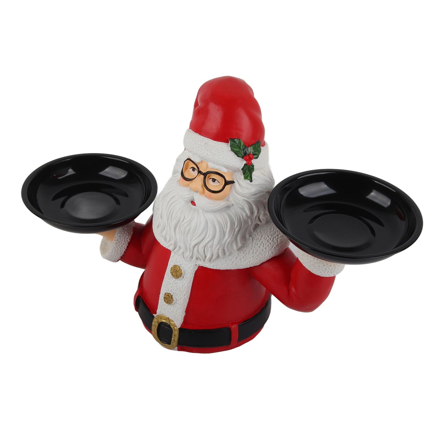 Christmas Snowman Treats Holder Santa Holding Tray Fruit Bowl Rack Resin Home Party Food Snack Storage Rack