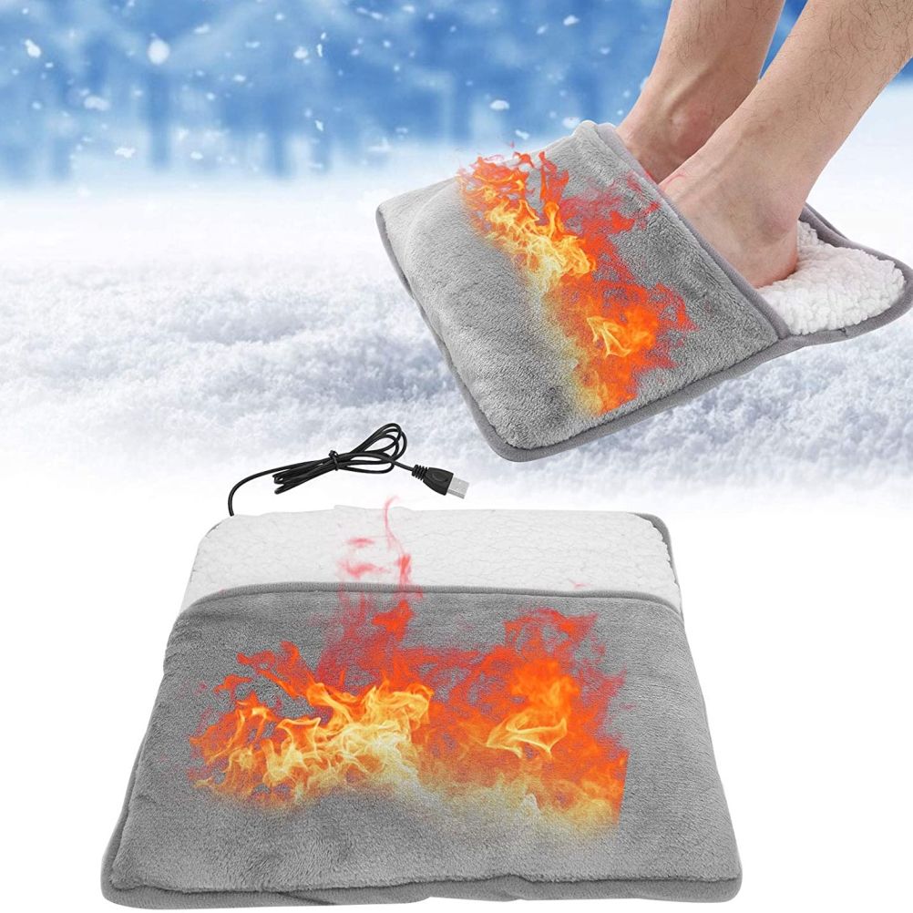 Winter USB Foot Warmer Built In Heater Fast Heating Safe Start Warm Foot Cover Feet Heating Pad Warmer Massager Washable