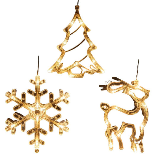 LED Christmas Lights Window Suction Cup Chandelier Lamp Decorative Curtain Lights Decor Christmas Decoration