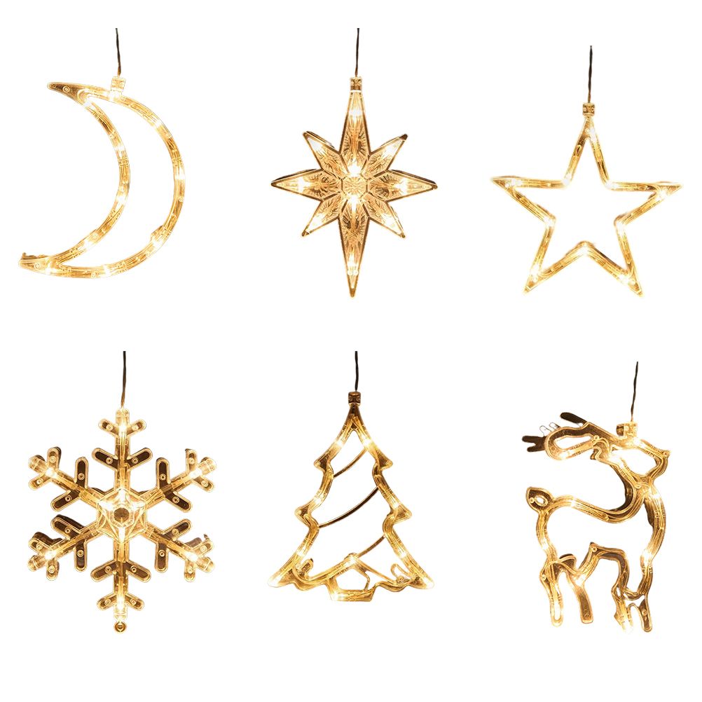 LED Christmas Lights Window Suction Cup Chandelier Lamp Decorative Curtain Lights Decor Christmas Decoration