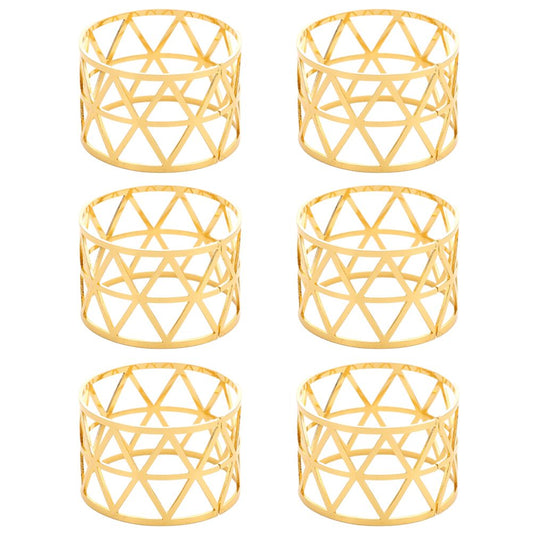 Pack of 6 Christmas Napkin Rings Gold Metal Napkin Ring Napkin Buckles for Wedding Party Dinner Anniversary Table Decoration