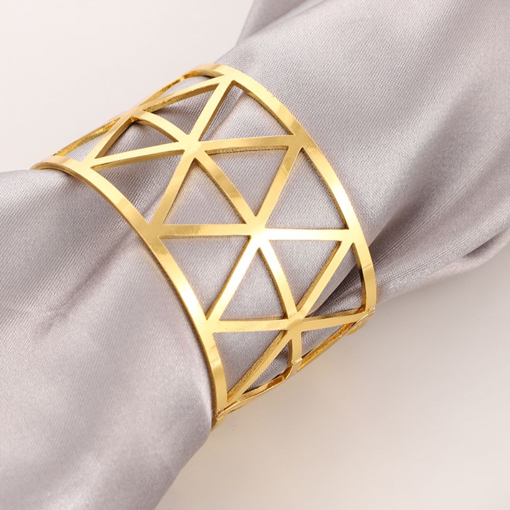 Pack of 6 Christmas Napkin Rings Gold Metal Napkin Ring Napkin Buckles for Wedding Party Dinner Anniversary Table Decoration