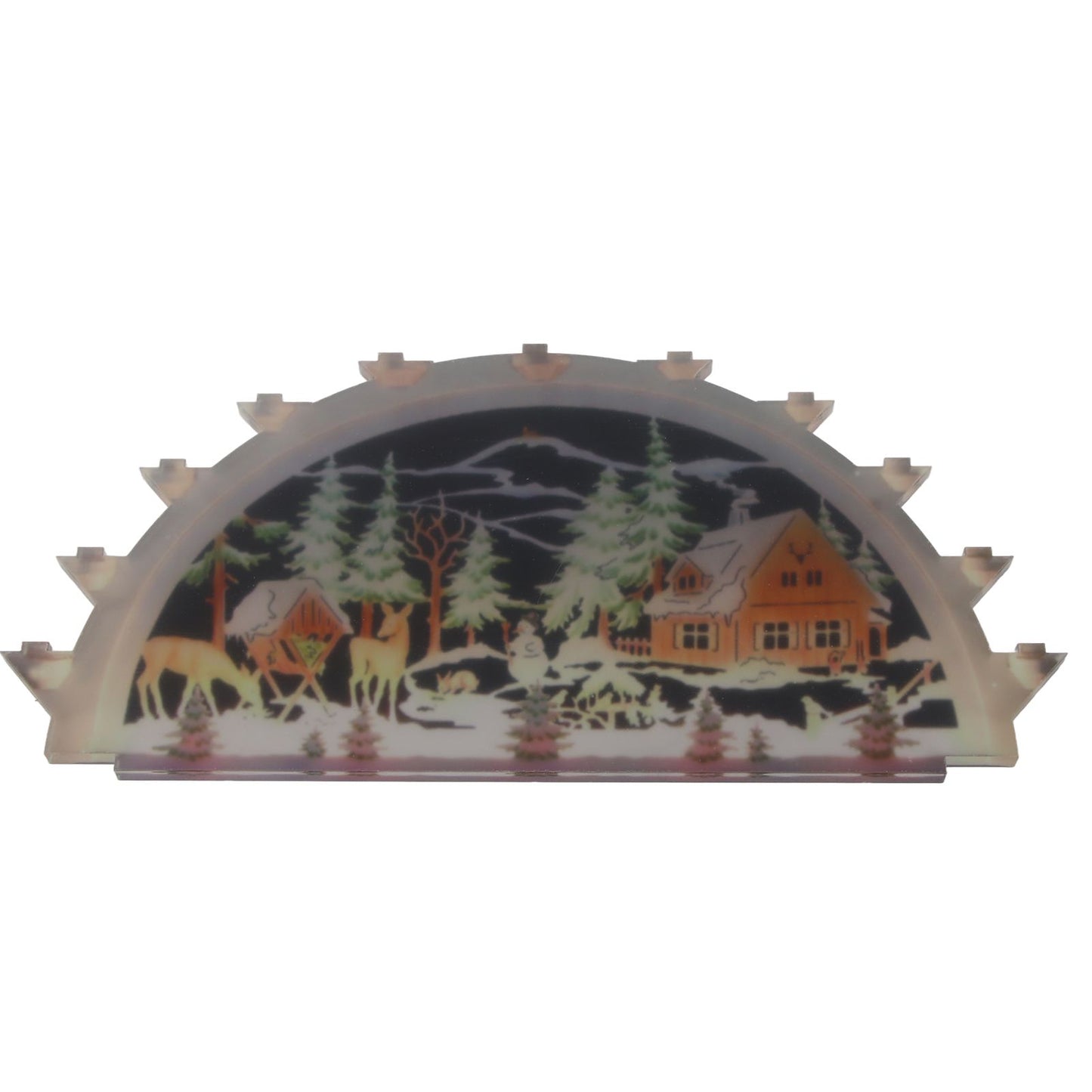 Christmas Santa Acrylic Illuminated LED Candle Bridge Ornament Indoor Christmas Decoration Battery Operated