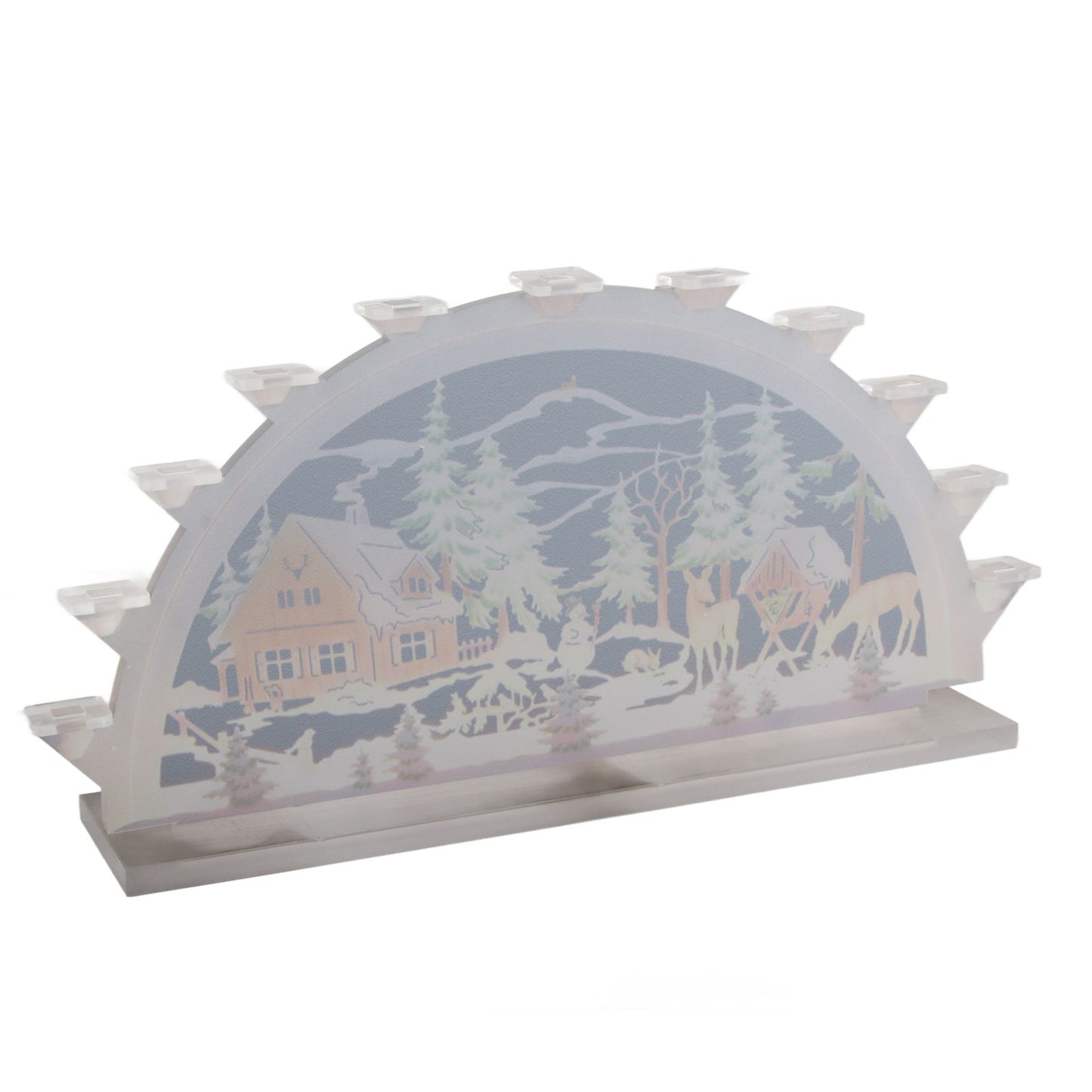 Christmas Santa Acrylic Illuminated LED Candle Bridge Ornament Indoor Christmas Decoration Battery Operated