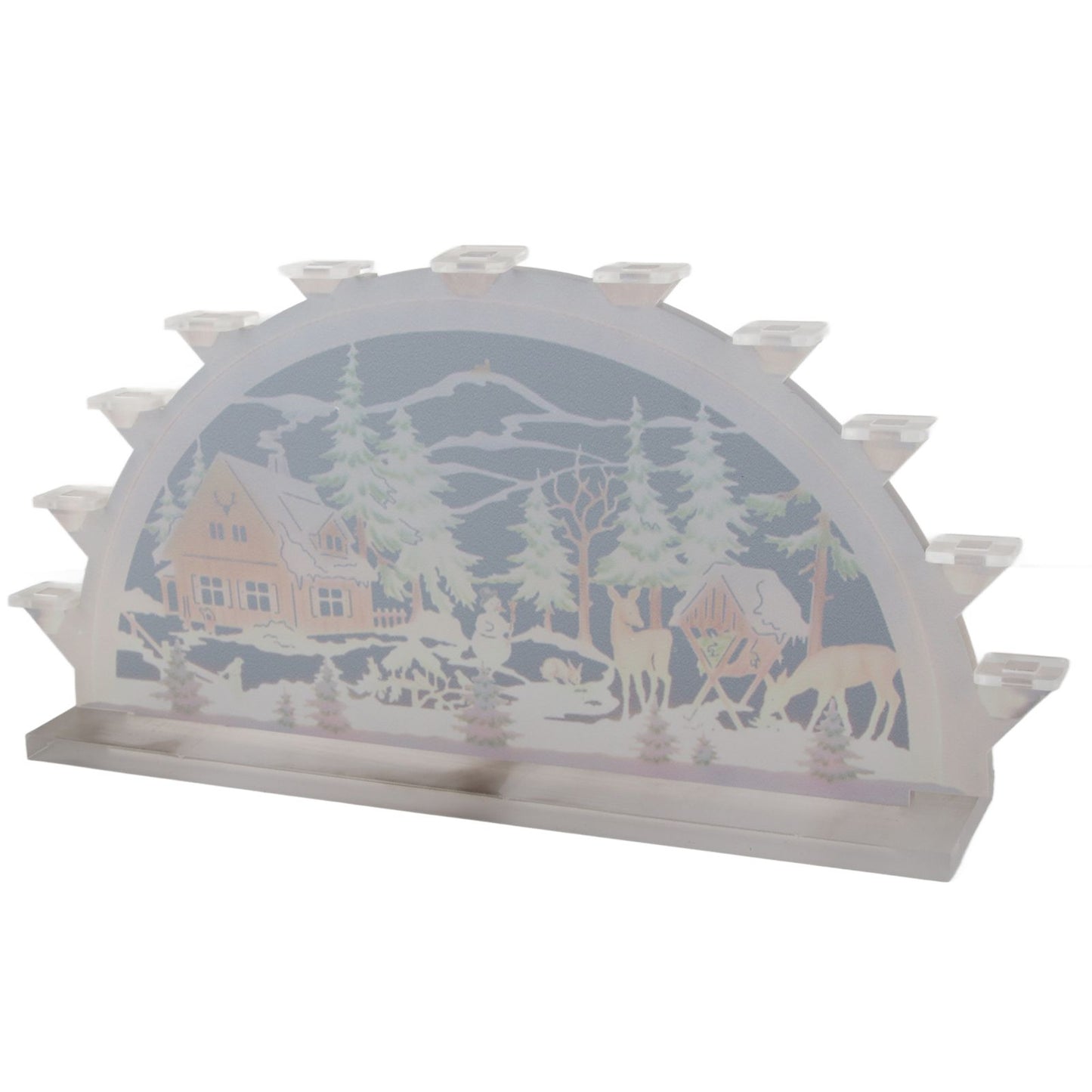 Christmas Santa Acrylic Illuminated LED Candle Bridge Ornament Indoor Christmas Decoration Battery Operated