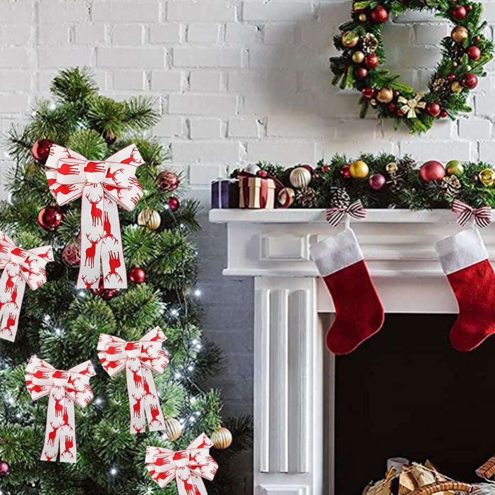 6M Christmas Ribbon Decoration Christmas Tree Twined Elk Ribbon New Year DIY Ribbon Bow Crafts Decorations
