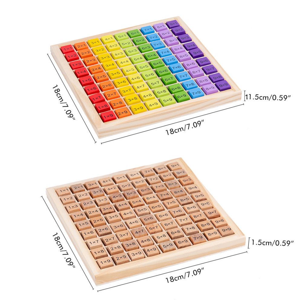Educational Wooden Toys for Kids Children Baby 99 Multiplication Table Math Arithmetic Puzzle Early Teaching Aids