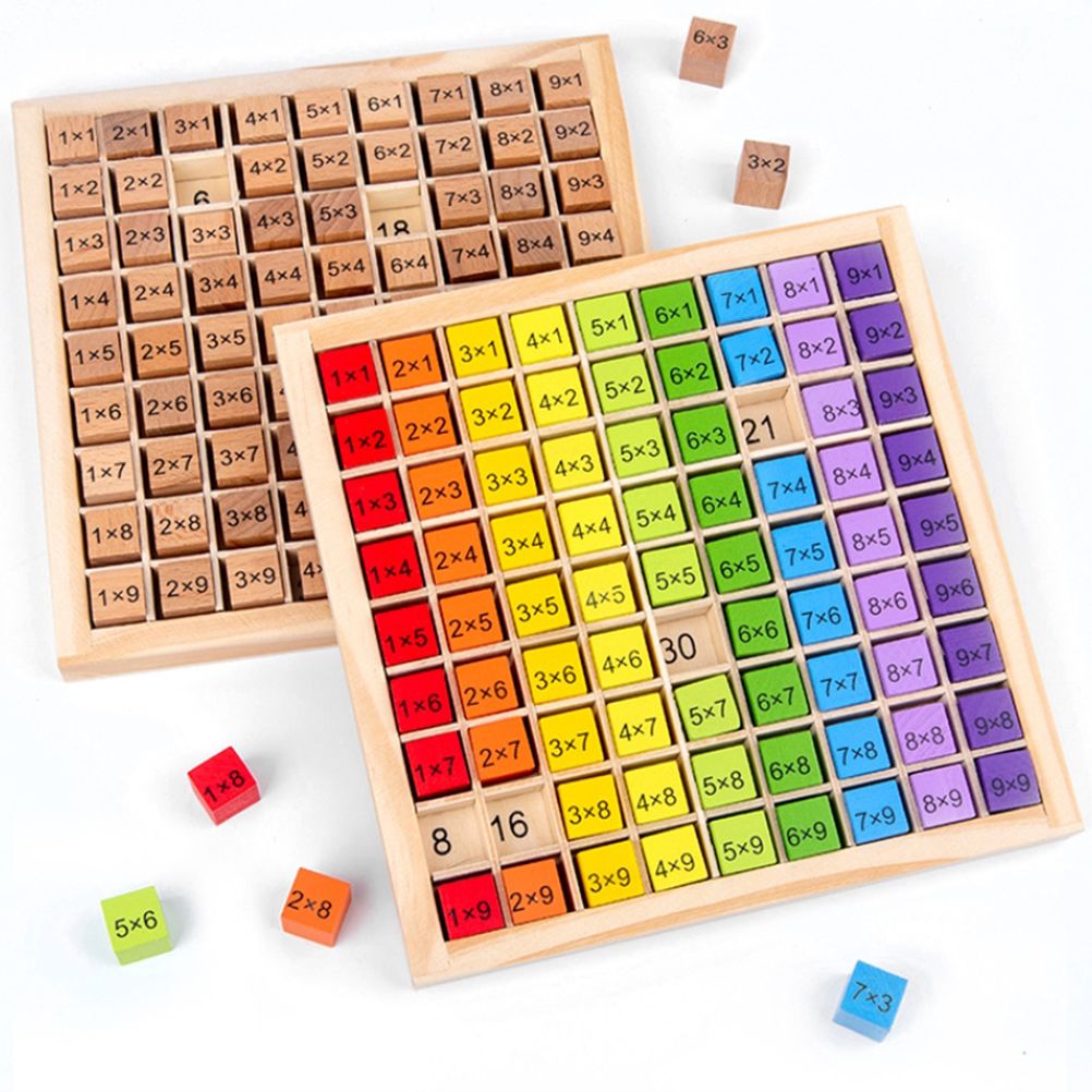 Educational Wooden Toys for Kids Children Baby 99 Multiplication Table Math Arithmetic Puzzle Early Teaching Aids