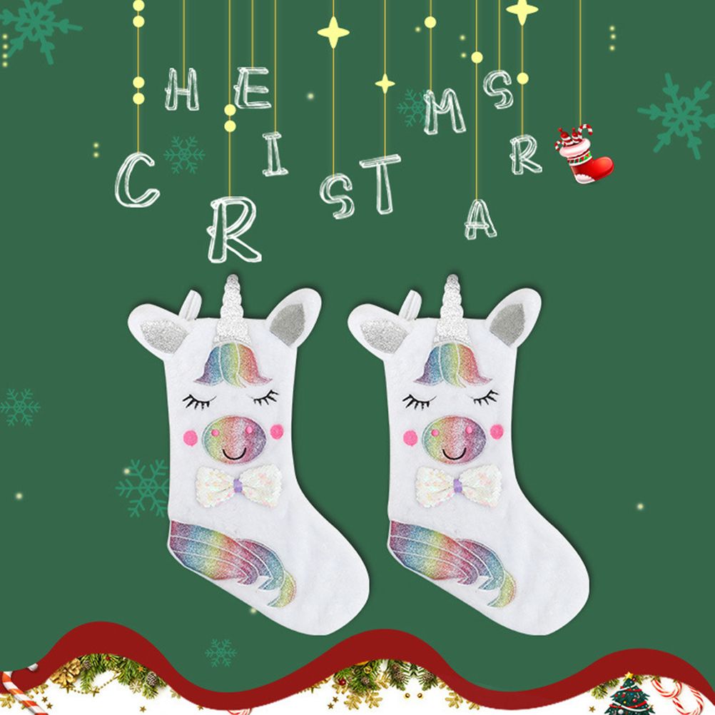 Christmas Stocking with LED Light Sparkly Sequins Stockings Candy Gift Bag for Christmas Decoration