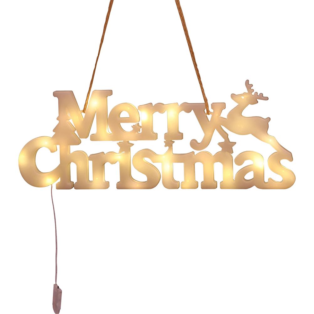 Merry Christmas LED Lights Christmas Tree Wreath Hanging Lights Christmas Home Decorations Party Supplies