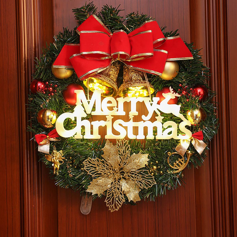 Merry Christmas LED Lights Christmas Tree Wreath Hanging Lights Christmas Home Decorations Party Supplies