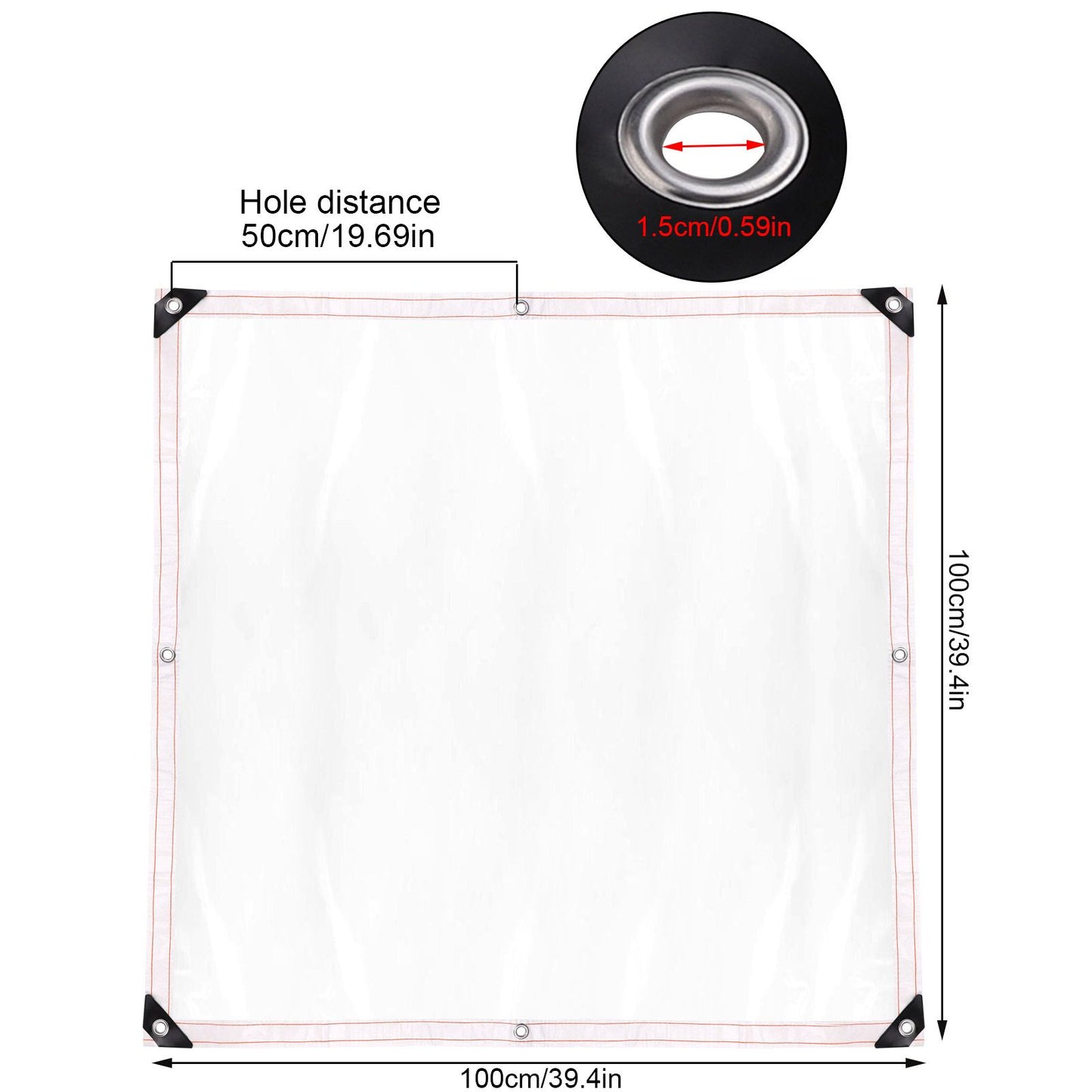 Transparent Rain Tarp Thickened PE Garden Plants Rain Shelter Cover for Courtyard Balcony