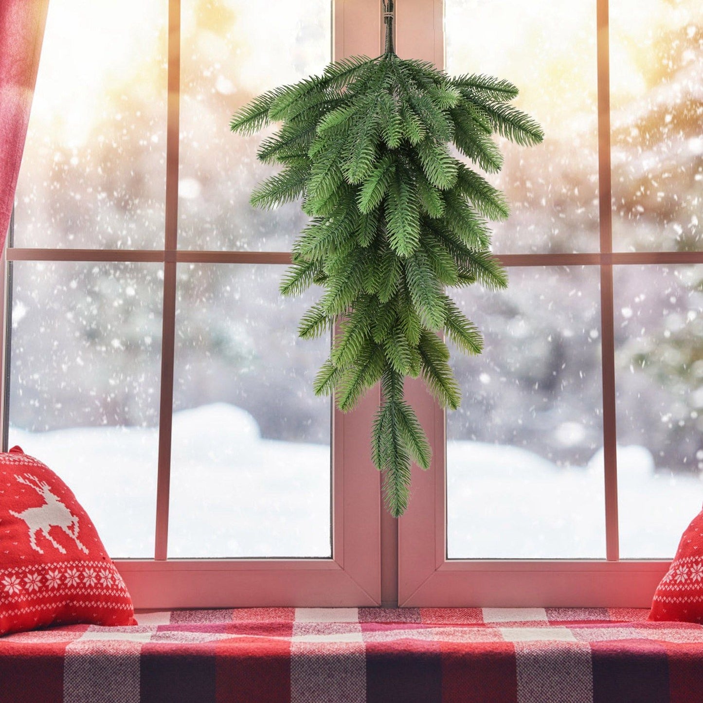 Green Red Fruit Decoration Christmas Decoration Hanging Upside Down Greenery Wall Hanging Decoration