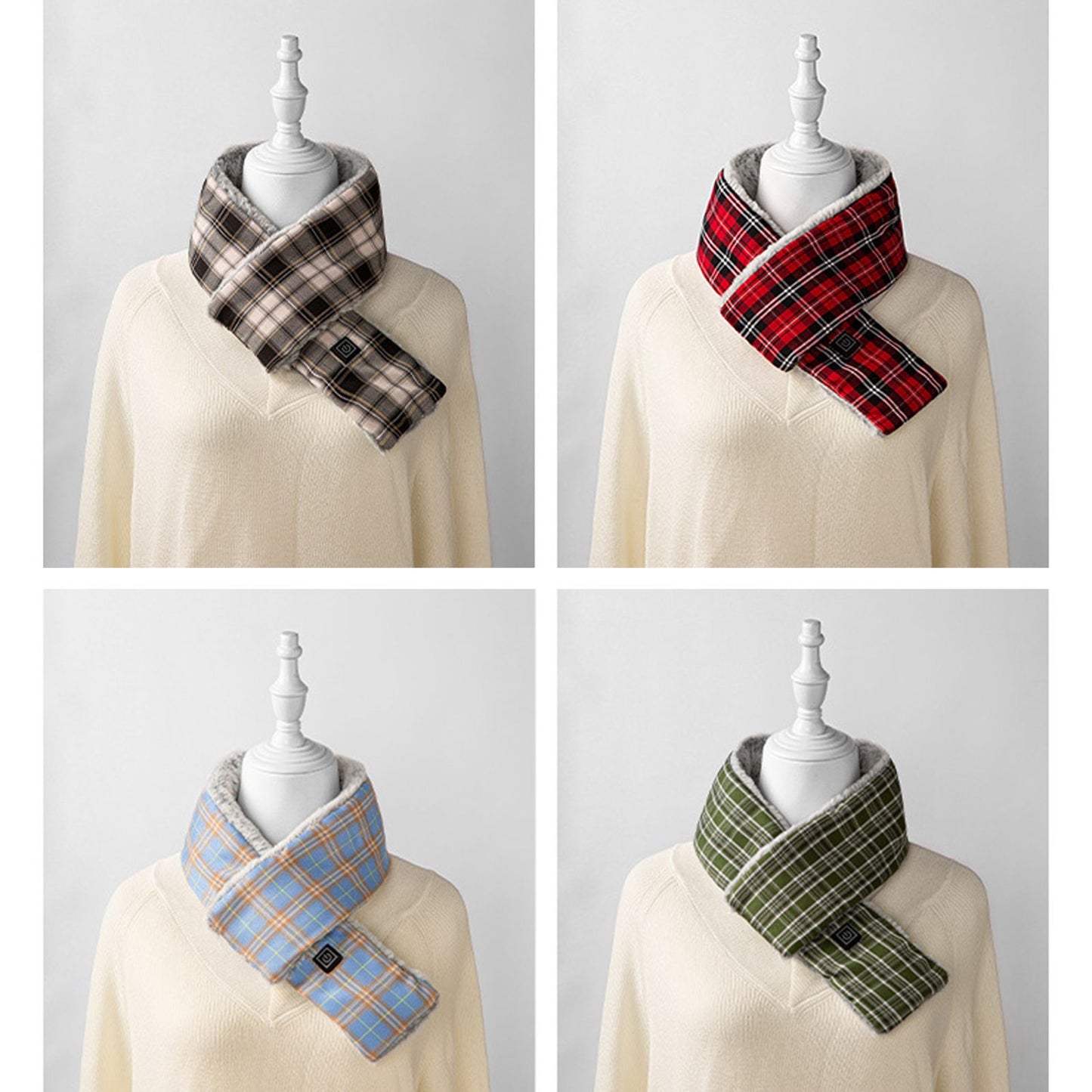 Intelligent USB Charging Heating Scarf Three Grade Temperature Adjustment Plush Neck Protection Fashion Heating Scarf
