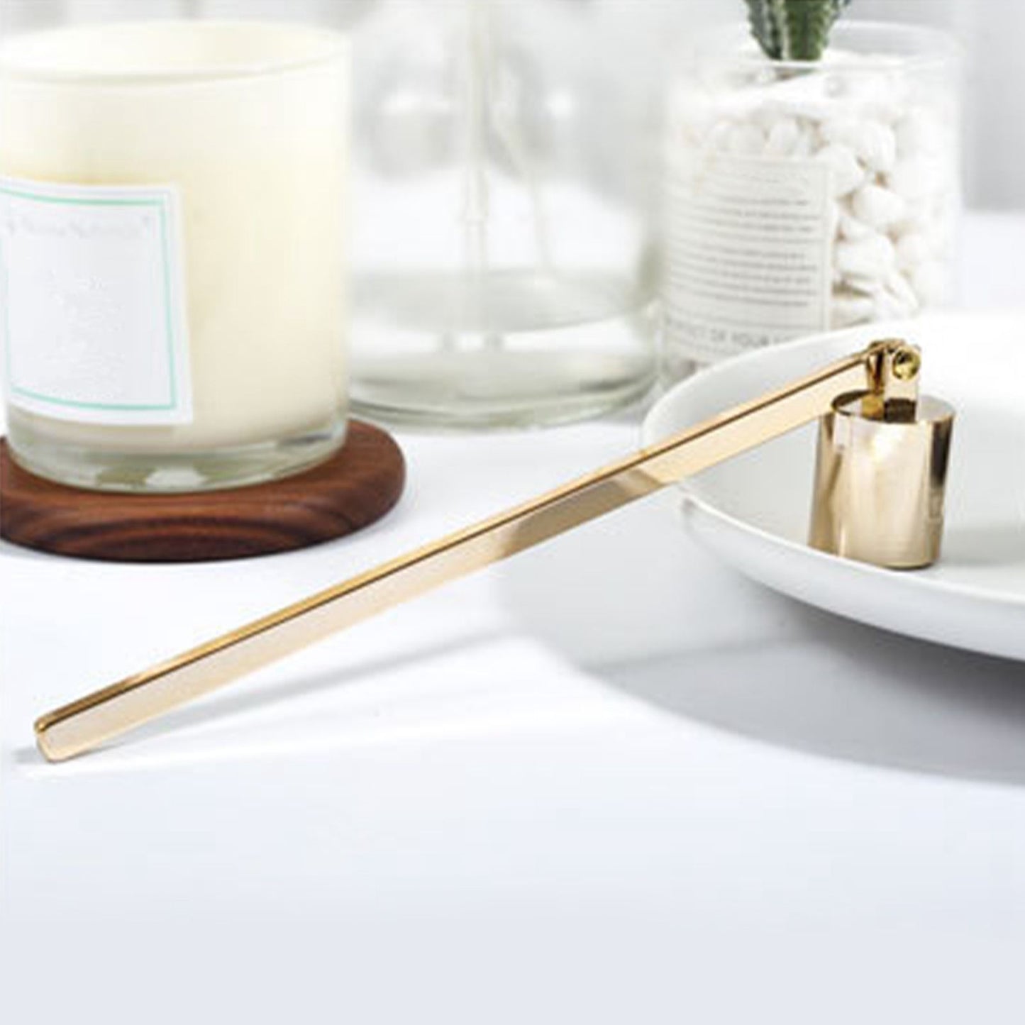 Candle Wick Snuffer Stainless Steel Wick Flame Snuffer Vintage Extinguisher with Long Handle