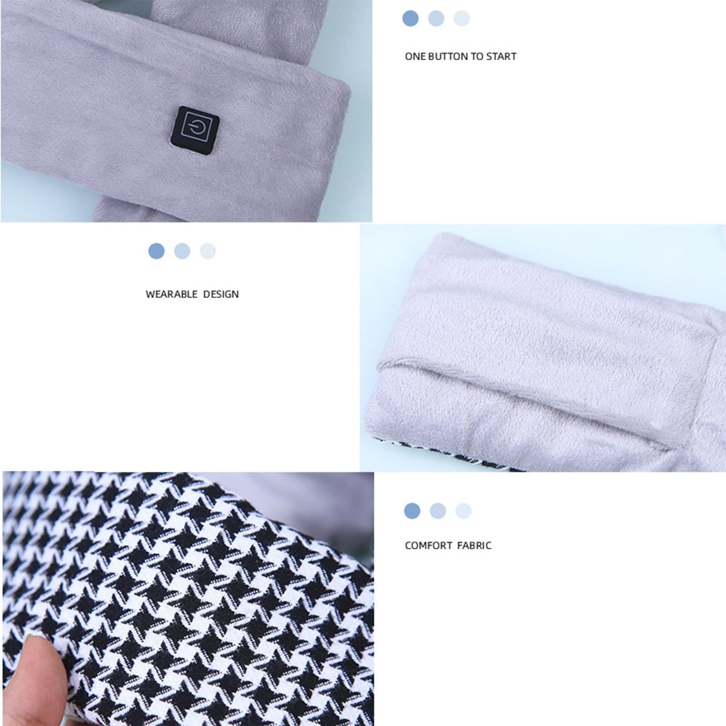 Heated Scarf Soft Neck Warmer USB Charging Heating Scarf 3 Speed Temperature Adjustment Neck Scarf for Men Women