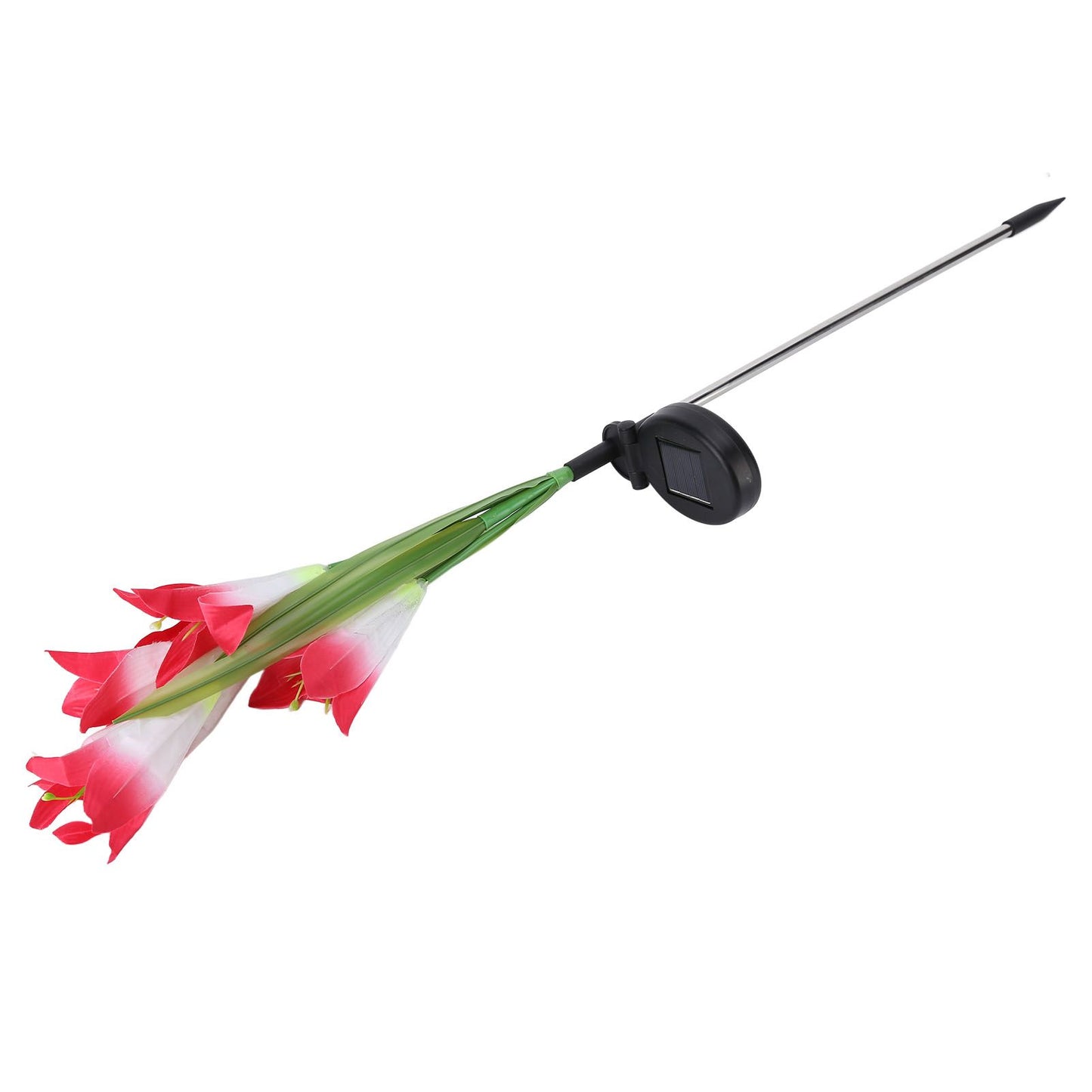 Solar Powered Flower Lights Waterproof Outdoor Solar Garden Stake Lights for Garden Patio Backyard(Pink White )