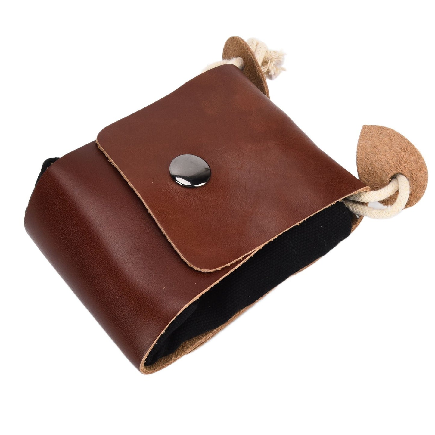 Leather Canvas Foraging Pouch Belt Fruit Picking Bag for Camping Fruit CollectingBlack