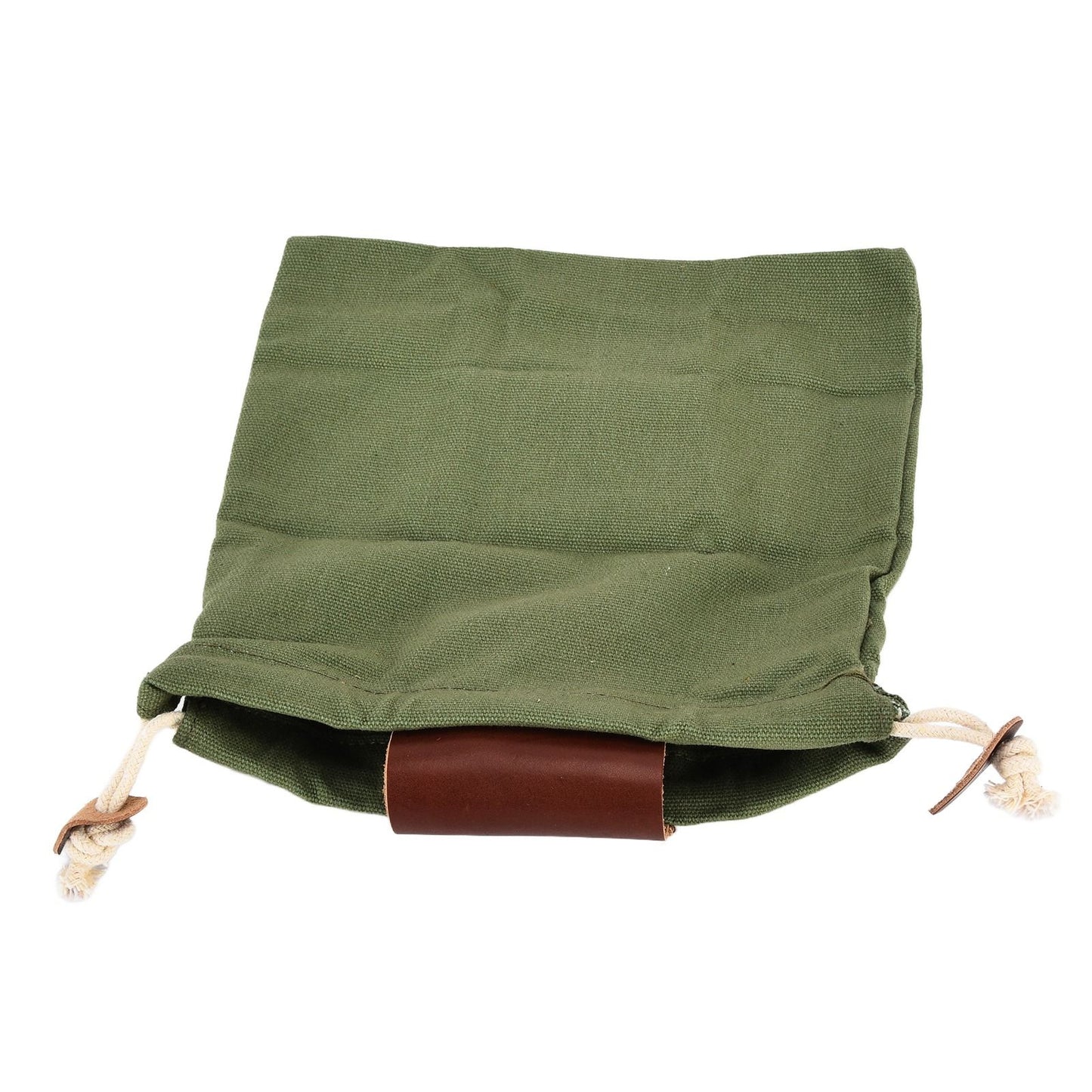 Leather Canvas Foraging Pouch Belt Fruit Picking Bag for Camping Fruit CollectingArmy Green