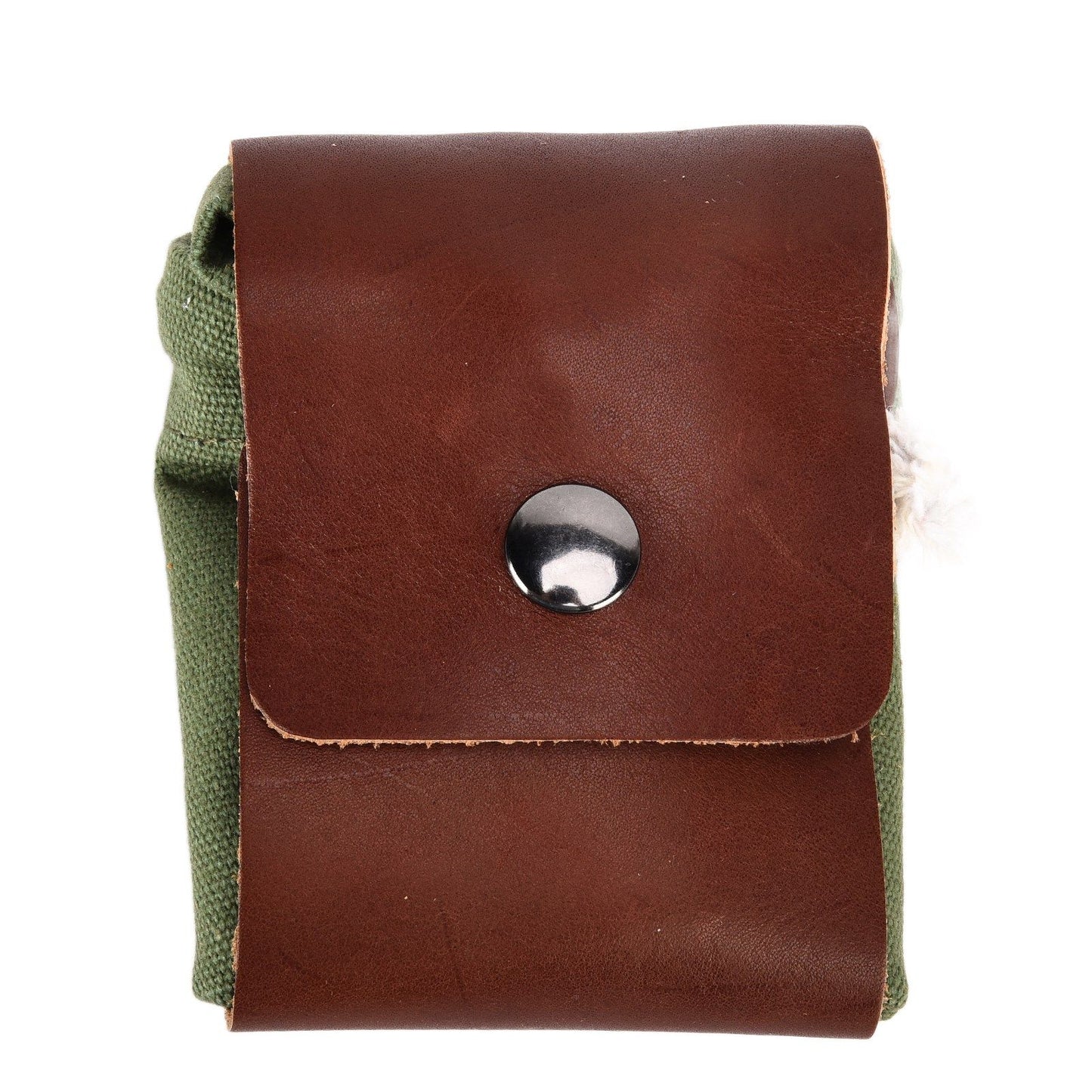 Leather Canvas Foraging Pouch Belt Fruit Picking Bag for Camping Fruit CollectingArmy Green