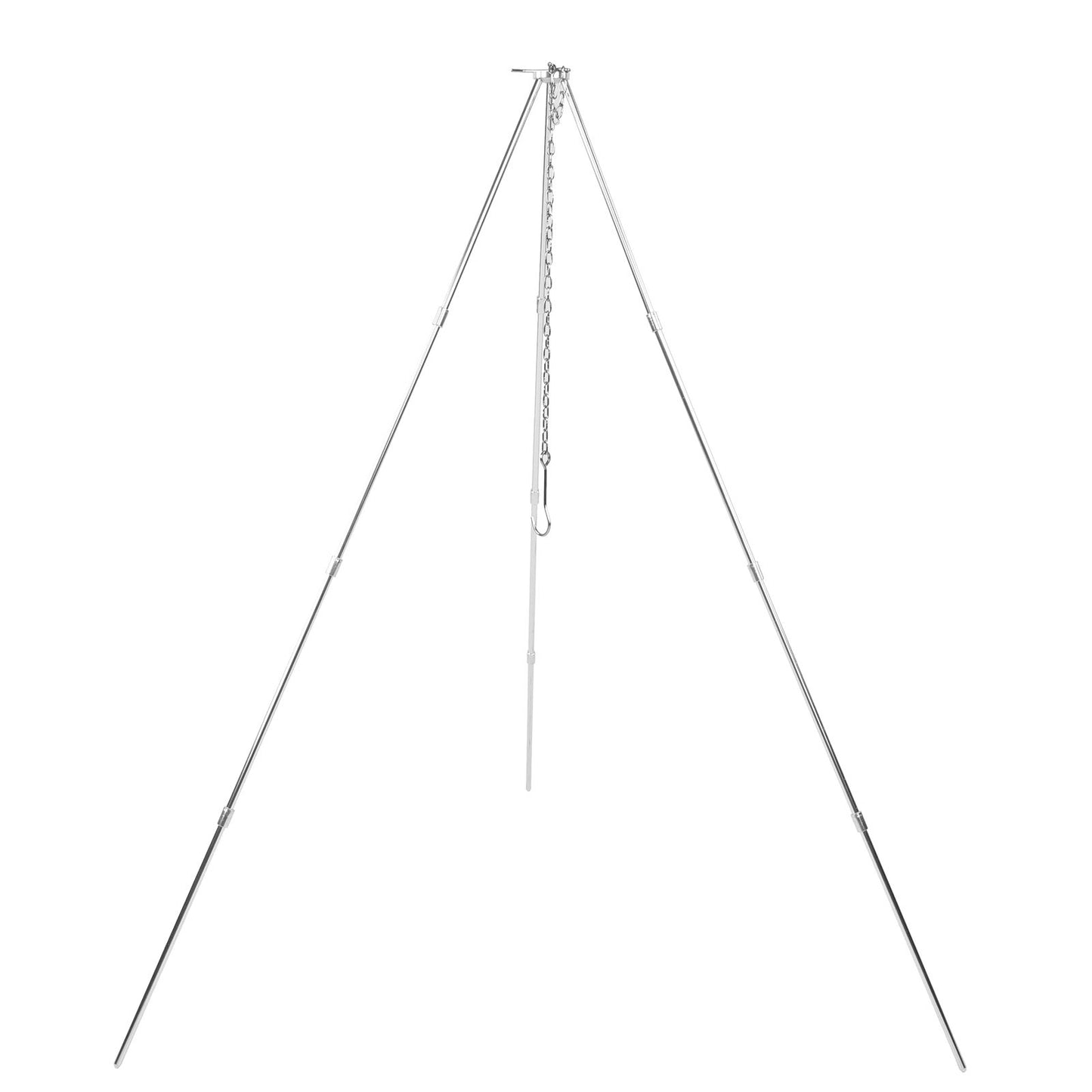 4 Section Campfire Tripod Portable Aluminum Alloy Hanging Pot Tripod for Outdoor