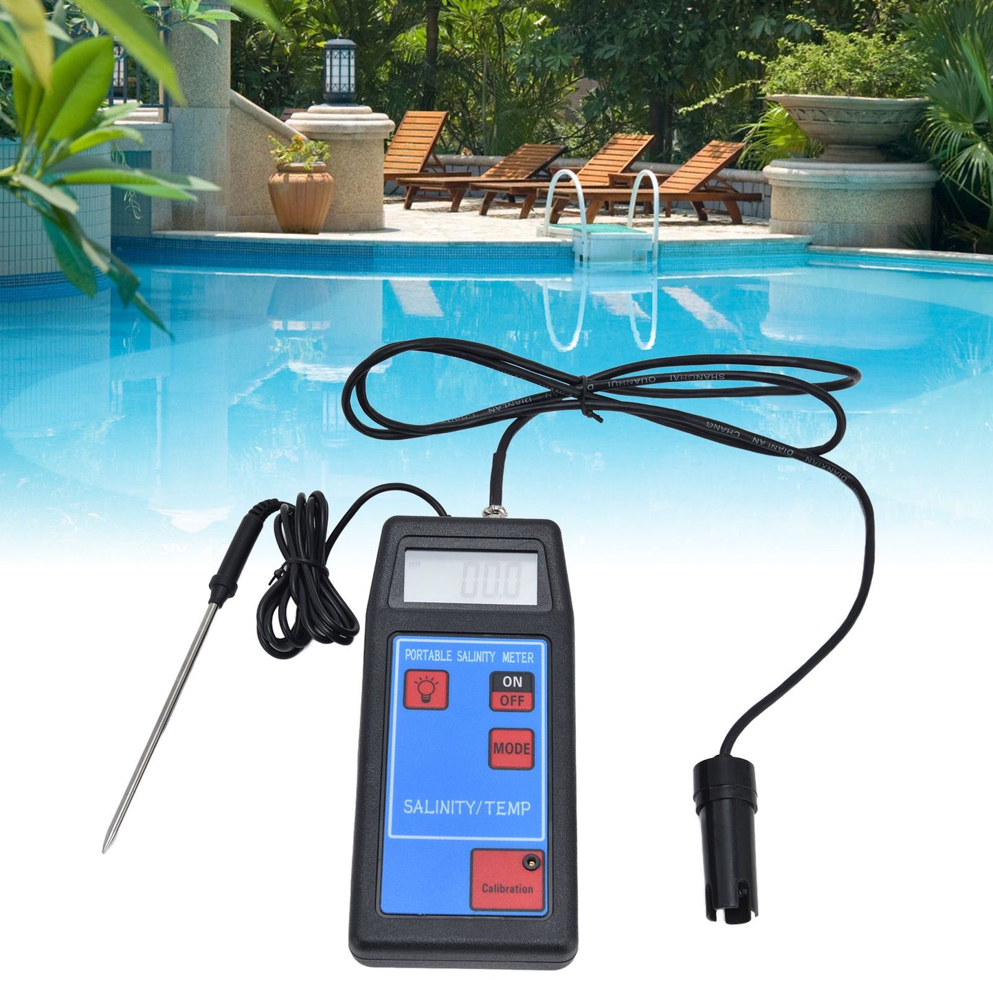 Portable Salinity TEMP Meter Multifunction Water Quality Analyzer for Aquarium Swimming Pool Aquaculture