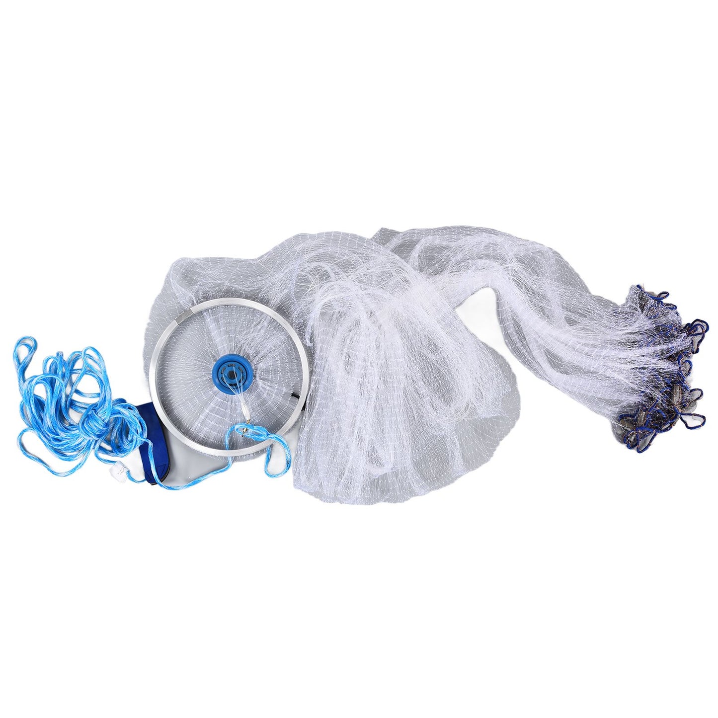Bait Net American Style Aluminum Ring Monofilament Manual Lightweight Throw Cast Net for Sea Pool