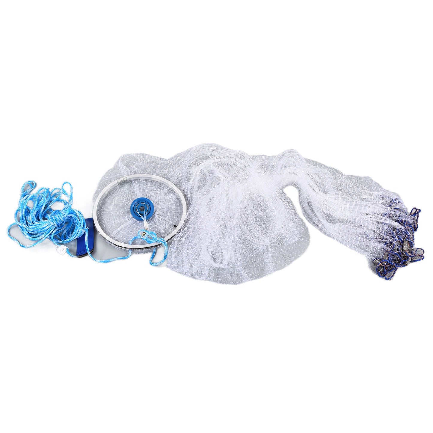 Bait Net American Style Aluminum Ring Monofilament Manual Lightweight Throw Cast Net for Sea Pool