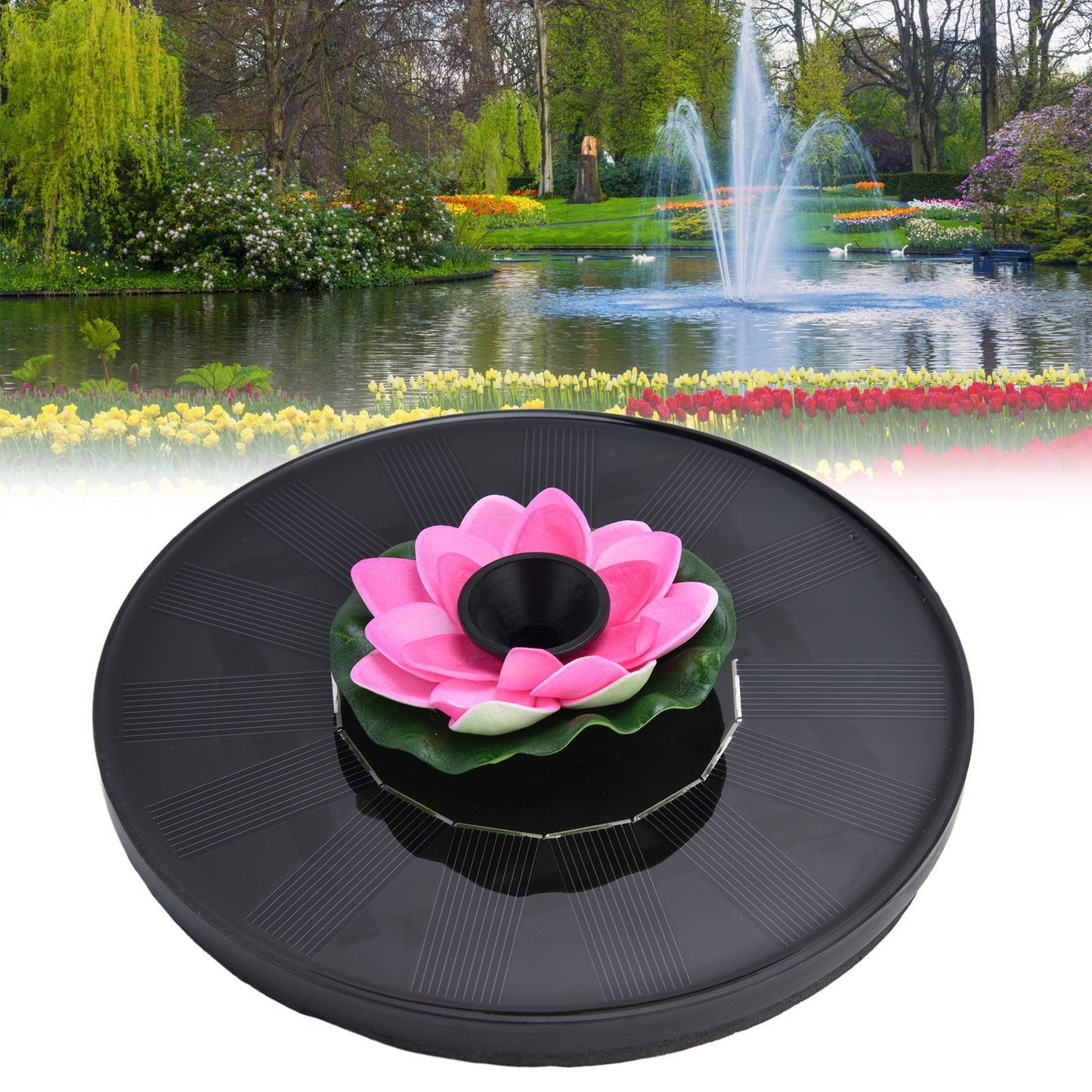Lotus Solar Fountain Water Pump Floating Mini Solar Powered Water Fountain for Birdbaths Garden Pond Pool Outdoor2