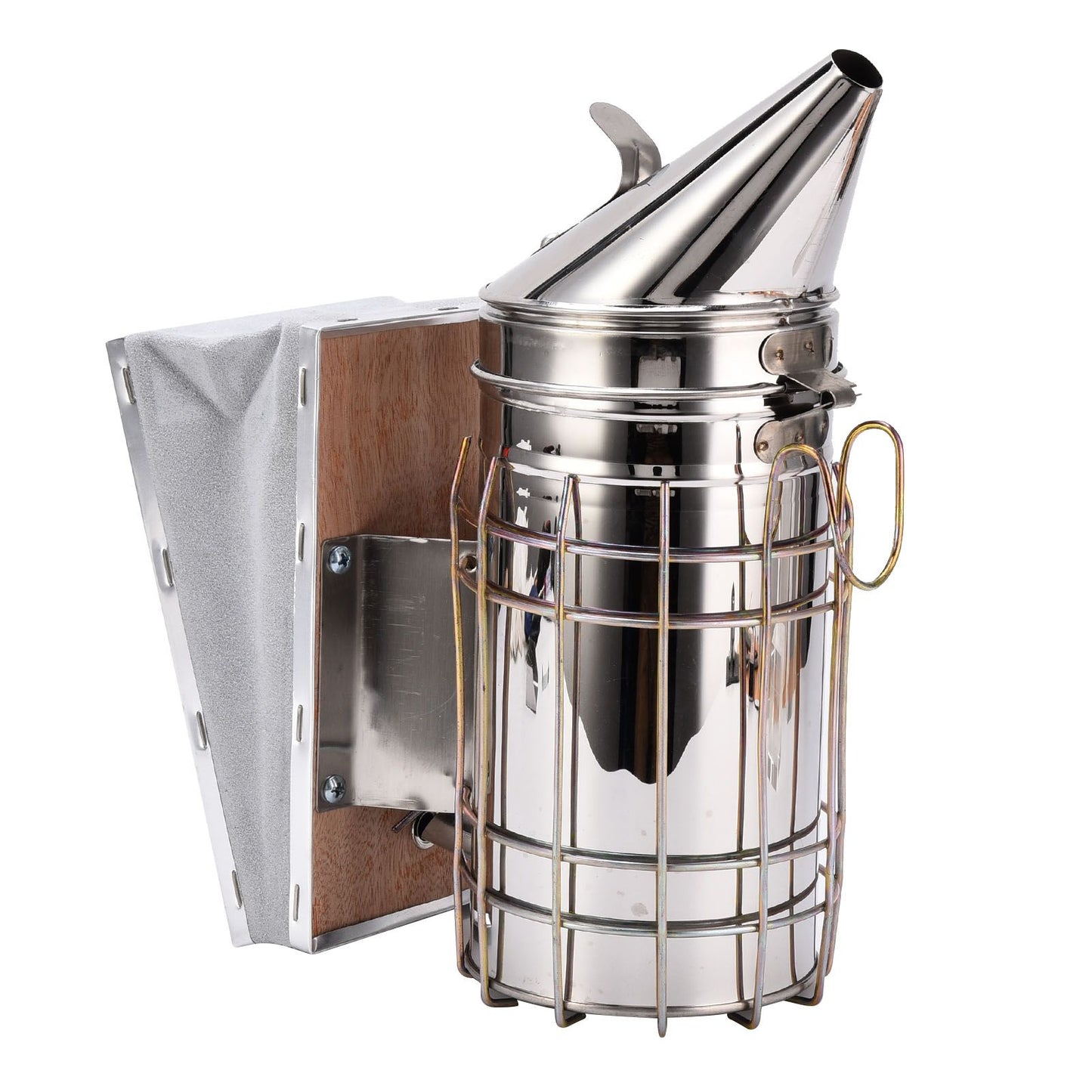 4PCS/Set Beehive Smoker Set Frame Clip Scraper Moxa Cone Stainless Steel Smoker Beekeeper Starter Kit for Beekeeping