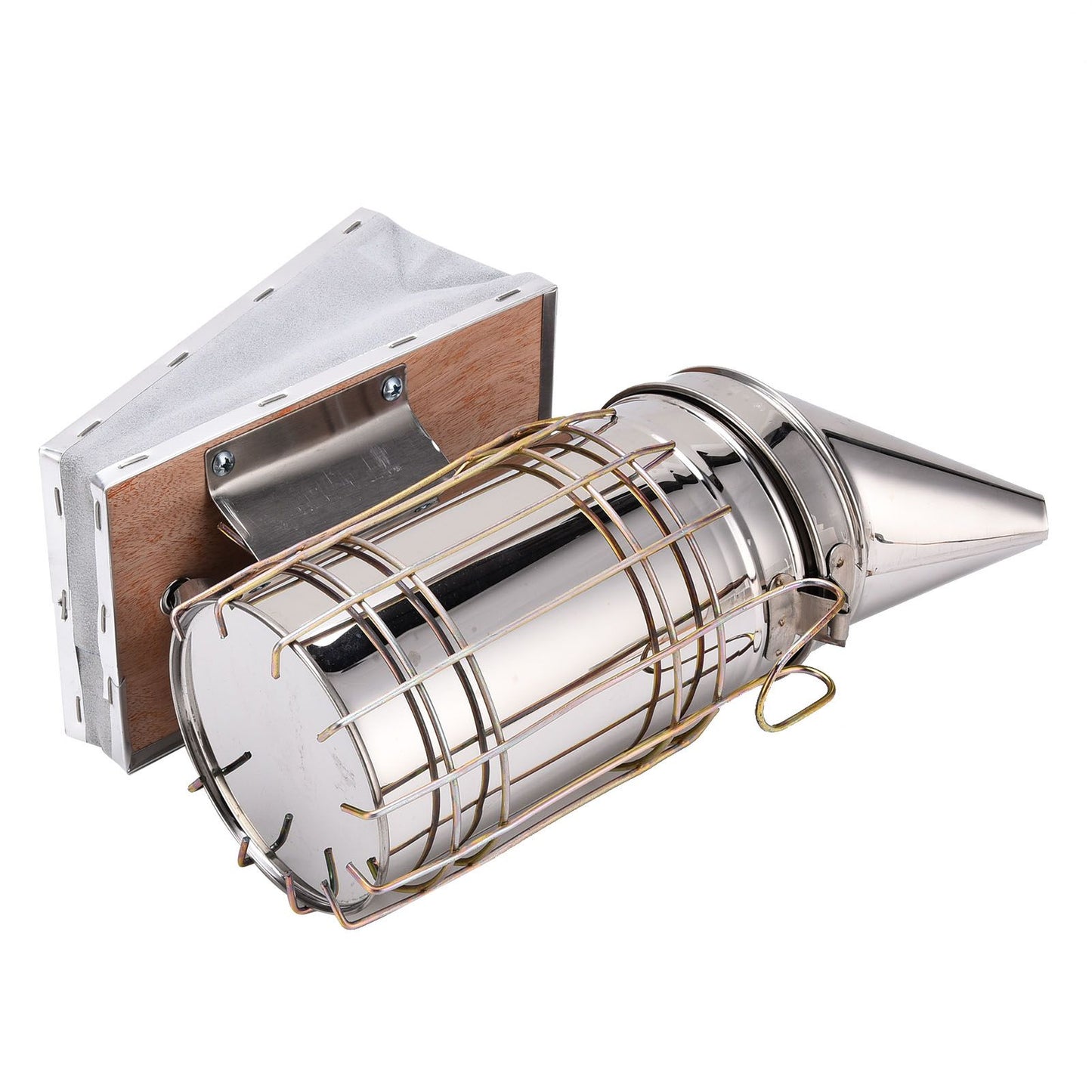 4PCS/Set Beehive Smoker Set Frame Clip Scraper Moxa Cone Stainless Steel Smoker Beekeeper Starter Kit for Beekeeping