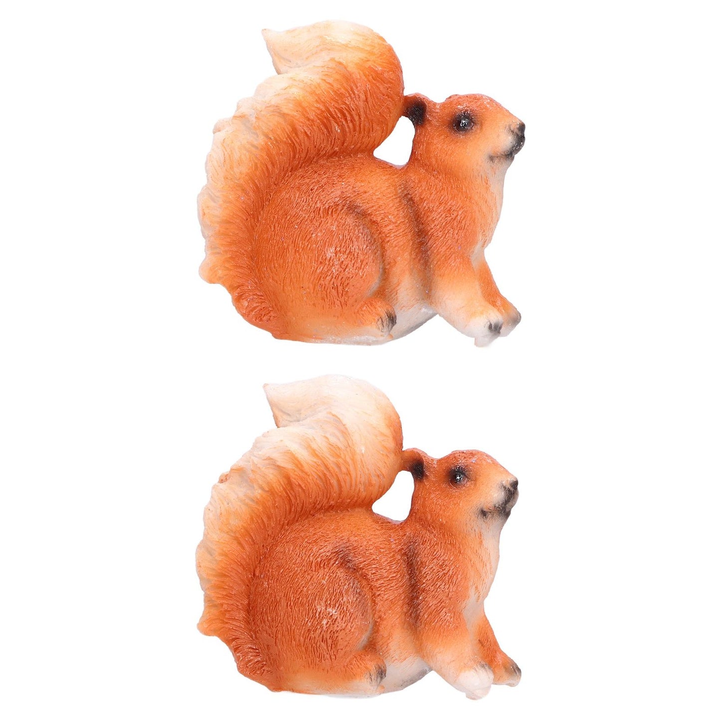1 Pair Squirrel Resin Figurines Miniature Squirrel Animals Statue Sculpture Ornament for Garden Lawn Decoration