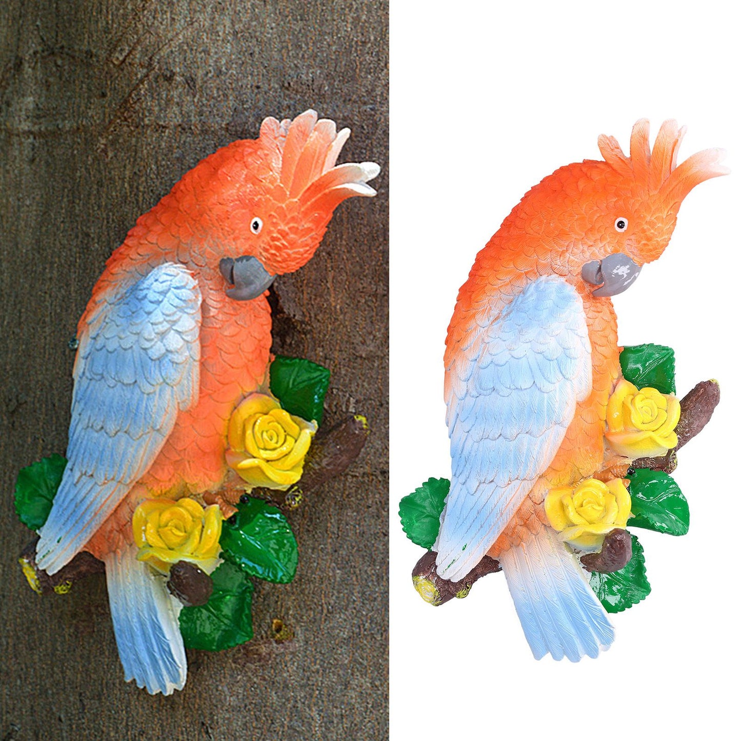 Cockatoo Ornaments Resin Cockatoo Sculptures Decoration for Landscape Home Gardening