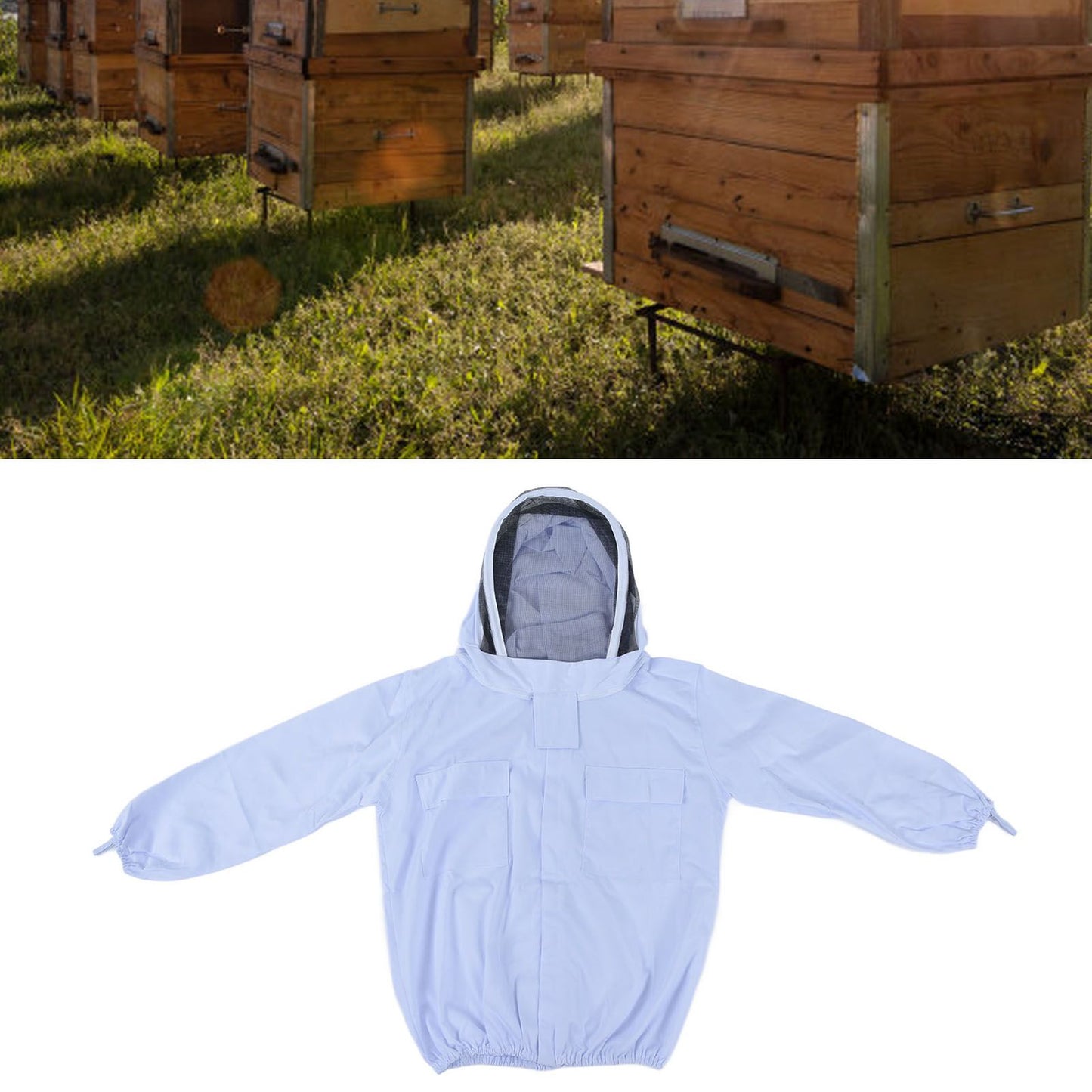 Beekeeping Suit Set Protective Ventilated Beekeeping Jacket Gloves Scraper Bee Brush Tools Kit