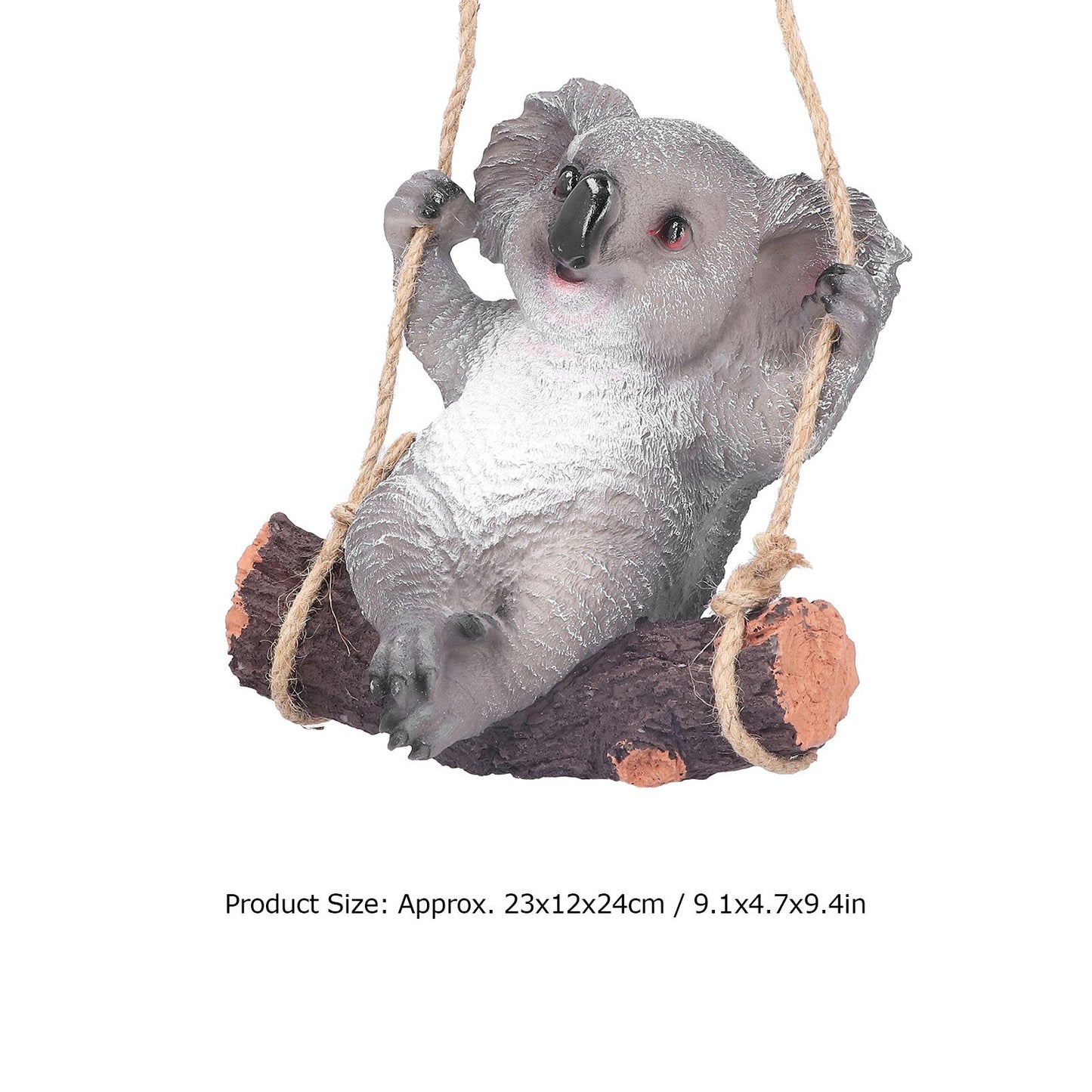 Resin Swinging Koala Animal Model Figurine Statue Sculpture Hanging Ornament Outdoor Yard Decoration