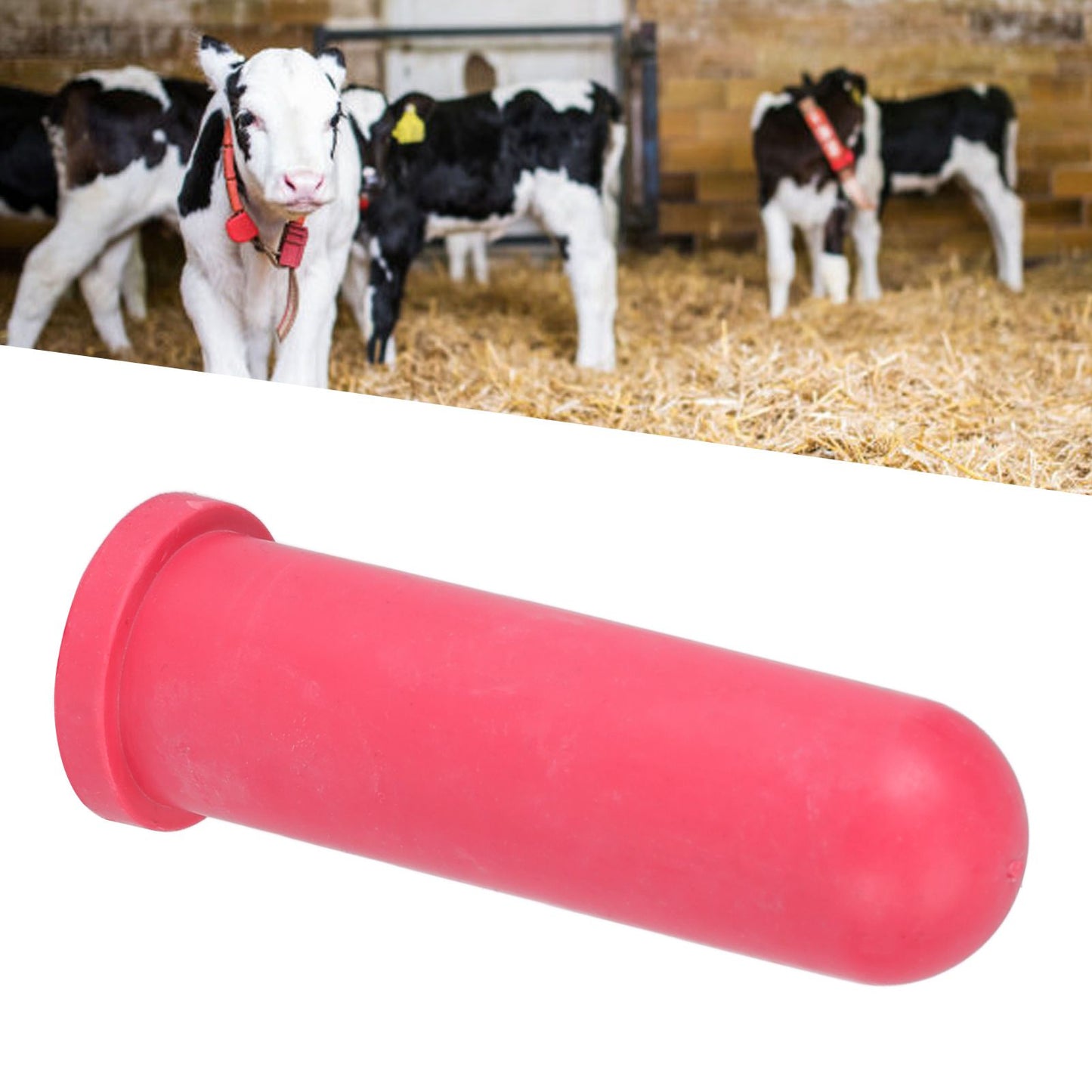 1Set Livestock Pacifier Milk Feed Bucket Pacifier Milk Drink Nipple with Valve Farm Animal Feeding Supplies(MP76+MP76A Calf Use )