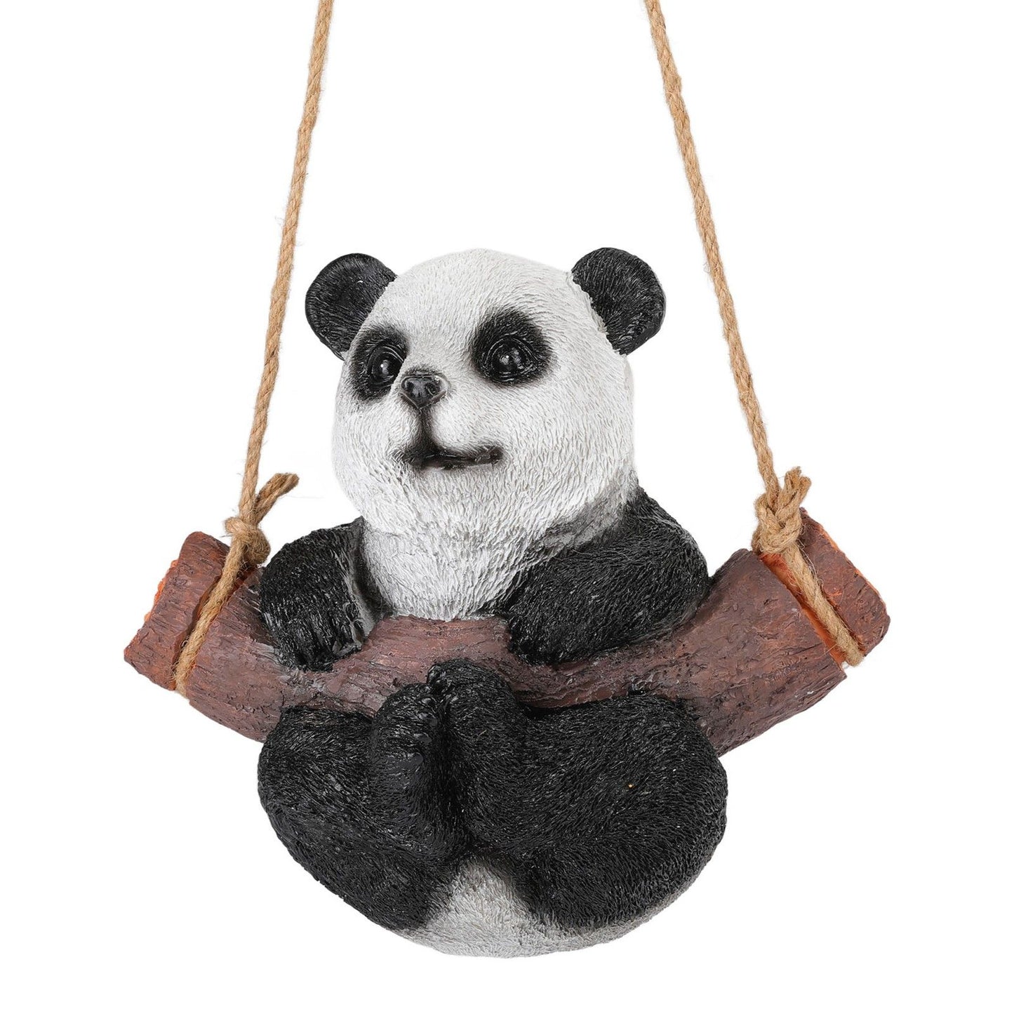 Panda Swing Statue Resin Animal Garden Outdoor Statue for Patio Yard Lawn Home Office