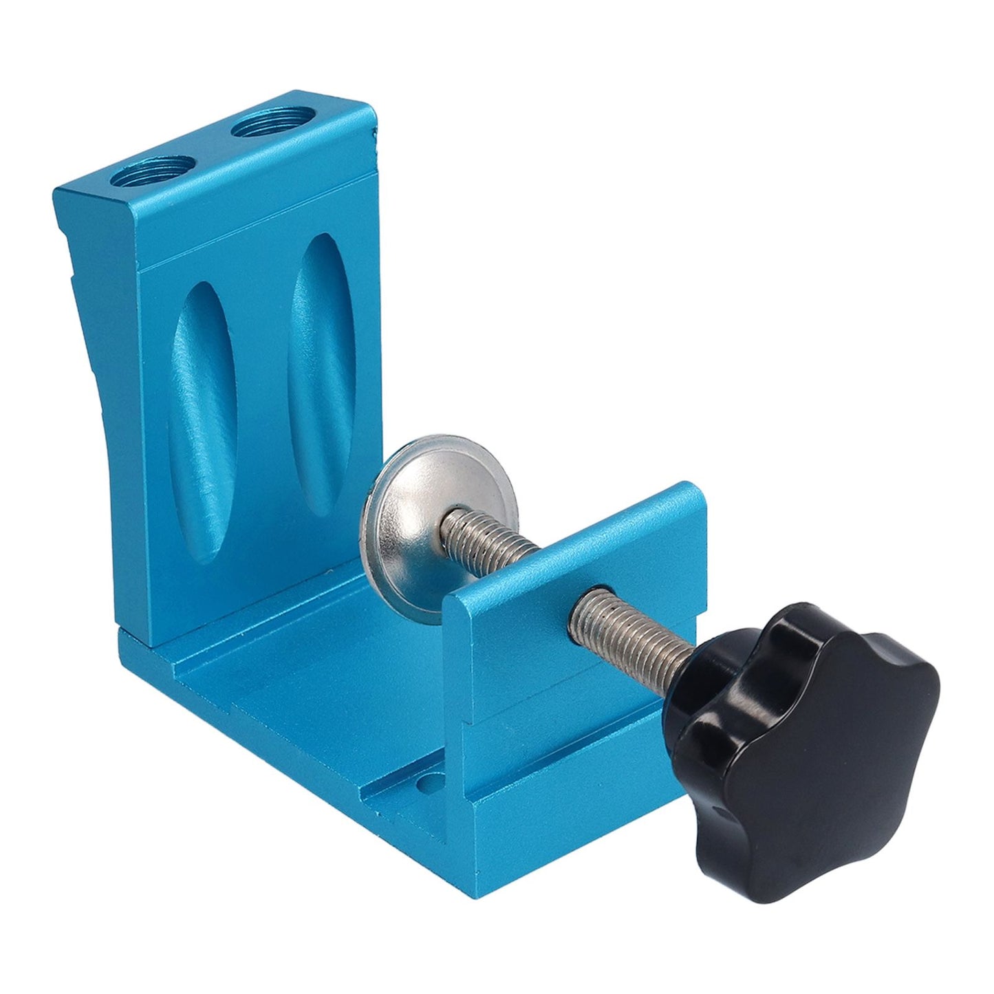 15° Oblique Hole Locator Positioner Set Aluminum Alloy Pocket Hole Jig Kit Woodworking Accessory Blue
