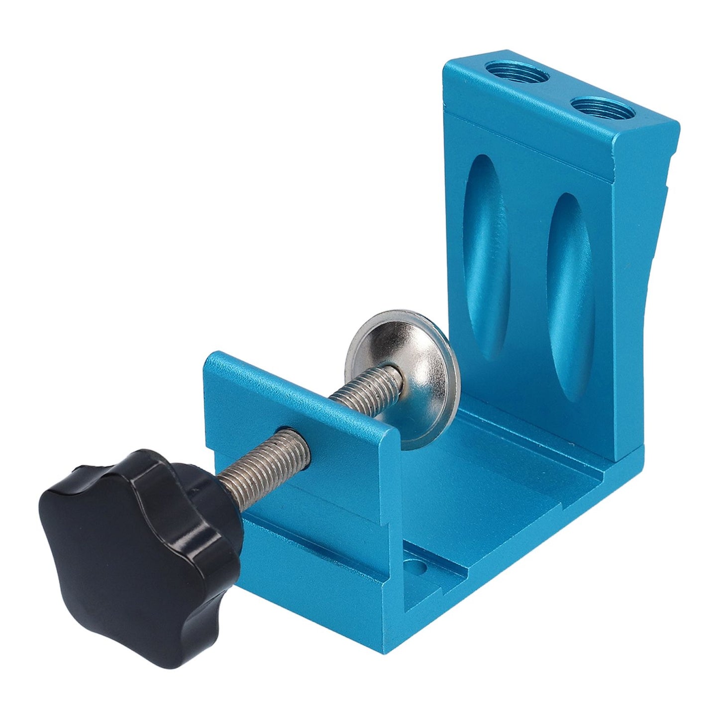 15° Oblique Hole Locator Positioner Set Aluminum Alloy Pocket Hole Jig Kit Woodworking Accessory Blue