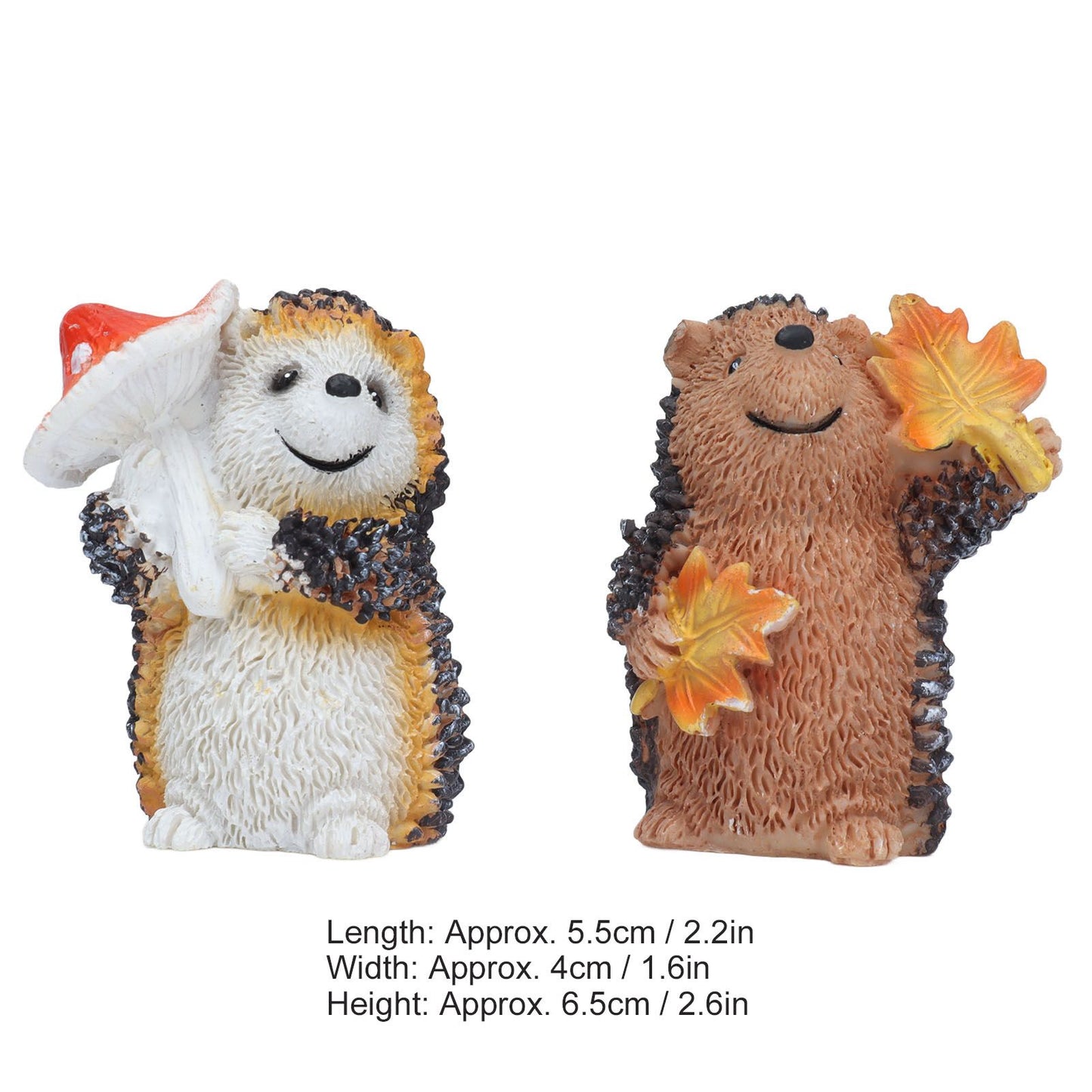 1 Pair Resin Hedgehog Ornament Micro Landscape Animal Decoration for Birthday Bedroom Study