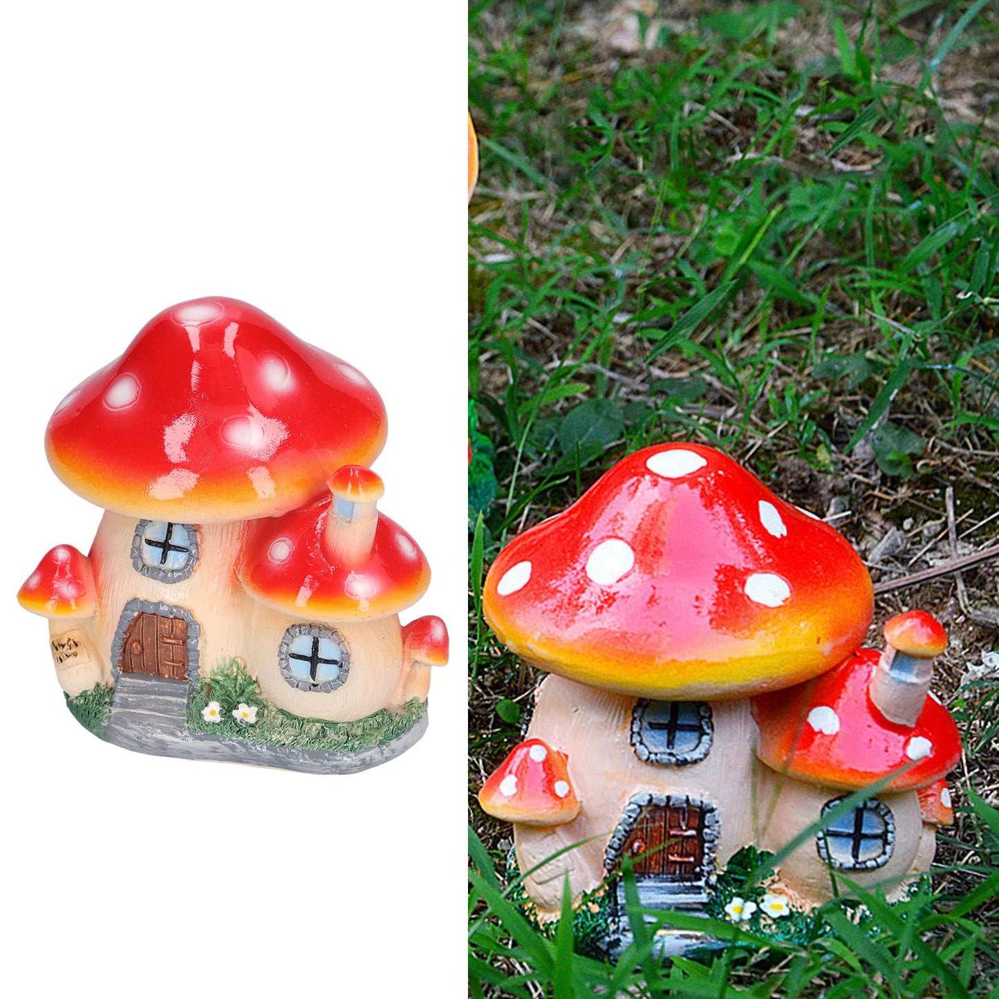 Small Mushroom House Decoration Moss Micro Landscape Decorations Bonsai Mushroom Sculpture Resin Crafts