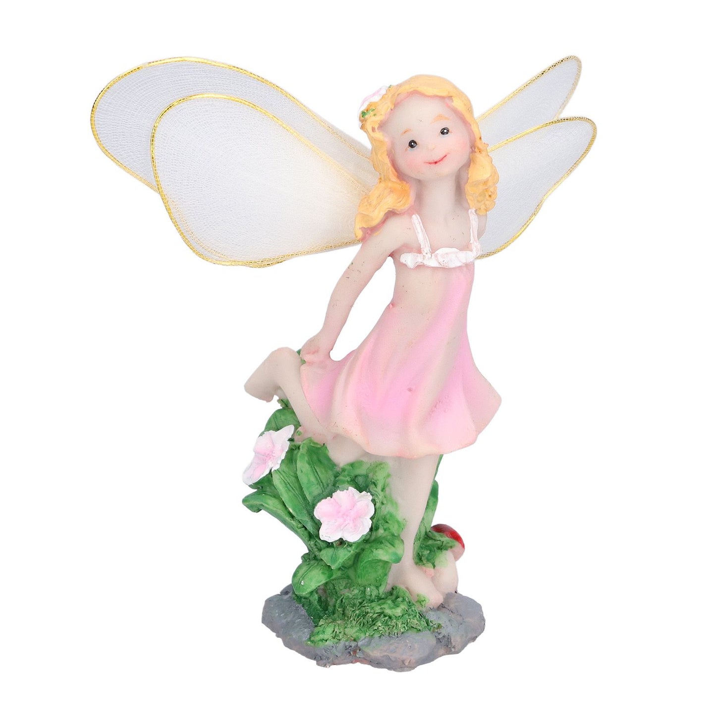 4Pcs Flower Fairies Figurines Statue Garden Home Ornament Resin Model Miniature Landscape Decor