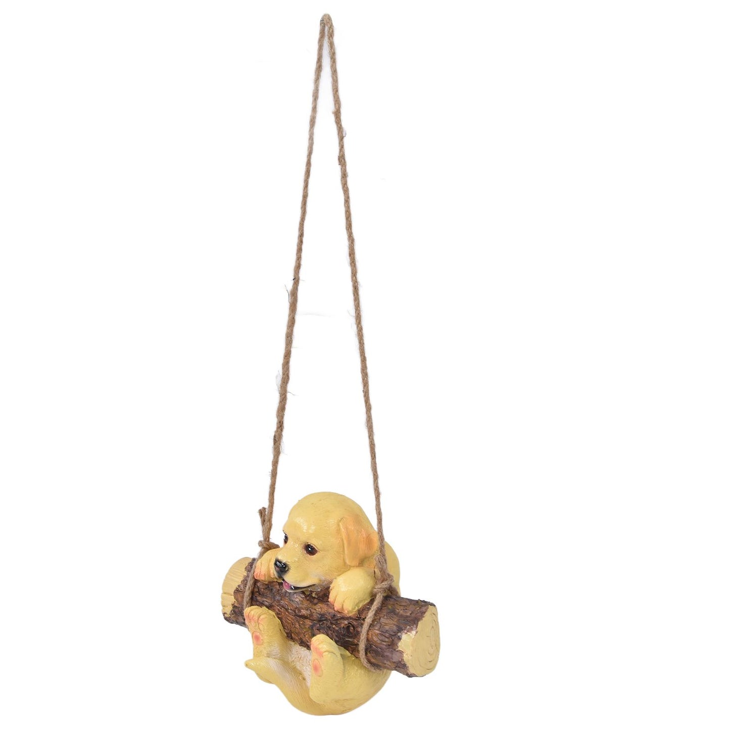 Resin Swinging Puppy Dog Statue Simulation Animal Model Figurine Sculpture Crafts Outdoor Garden Decoration