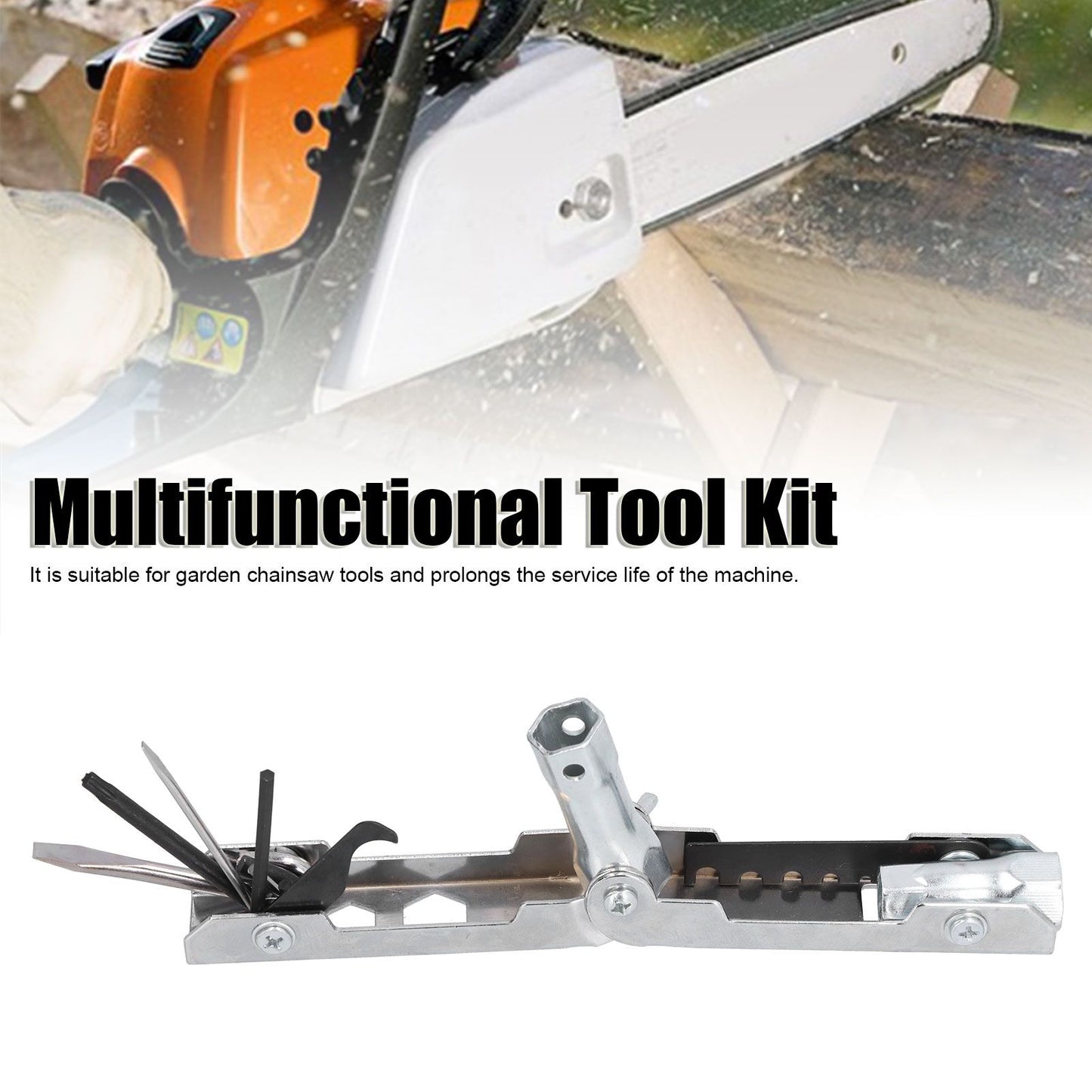 Multifunctional Tool Set Screwdriver Socket Wrench File Hex Disk Fit for Stihl Chainsaw